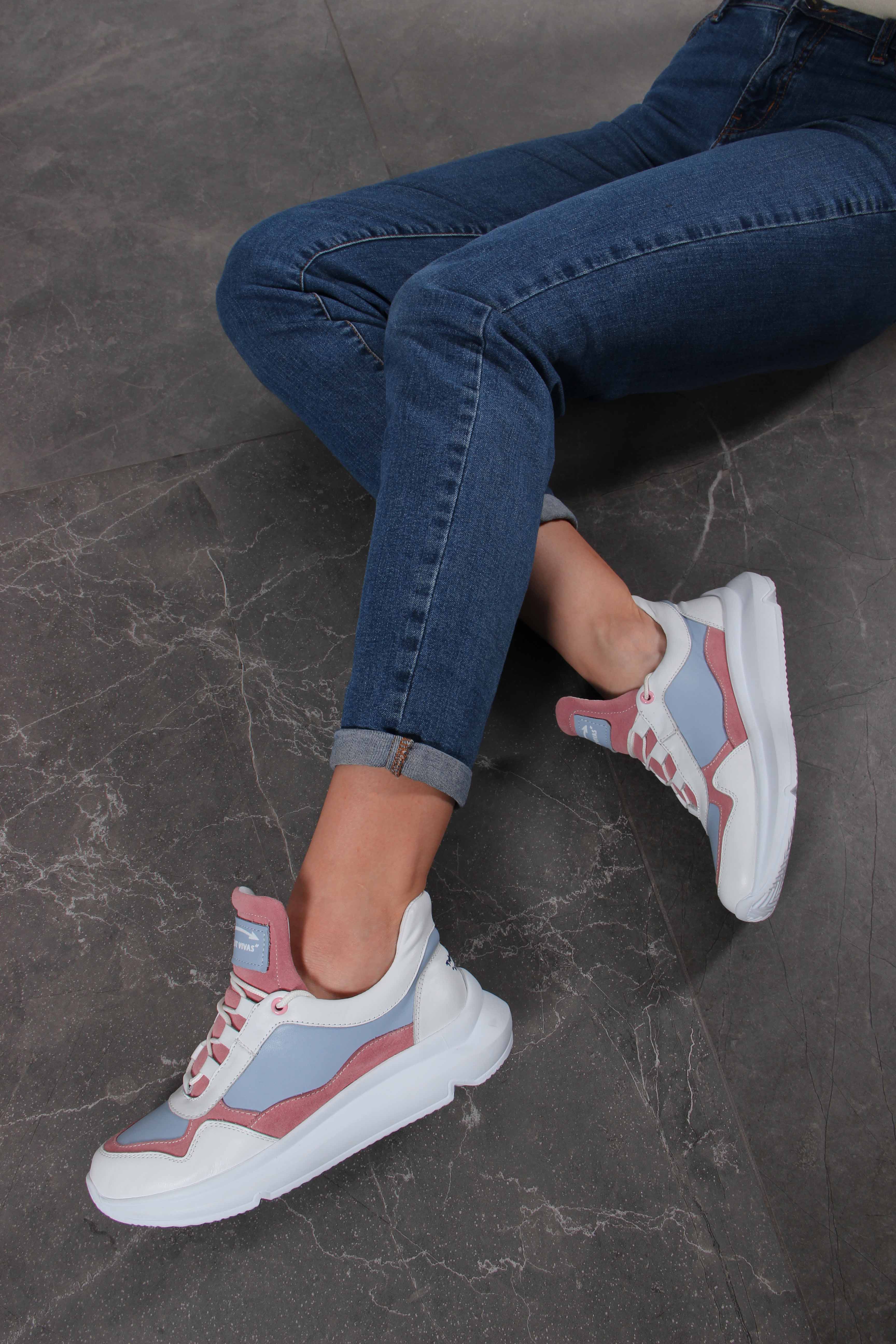 картинка Кроссовки ED'ART 150.236143w.белый-розовый-голубой от интернет магазина