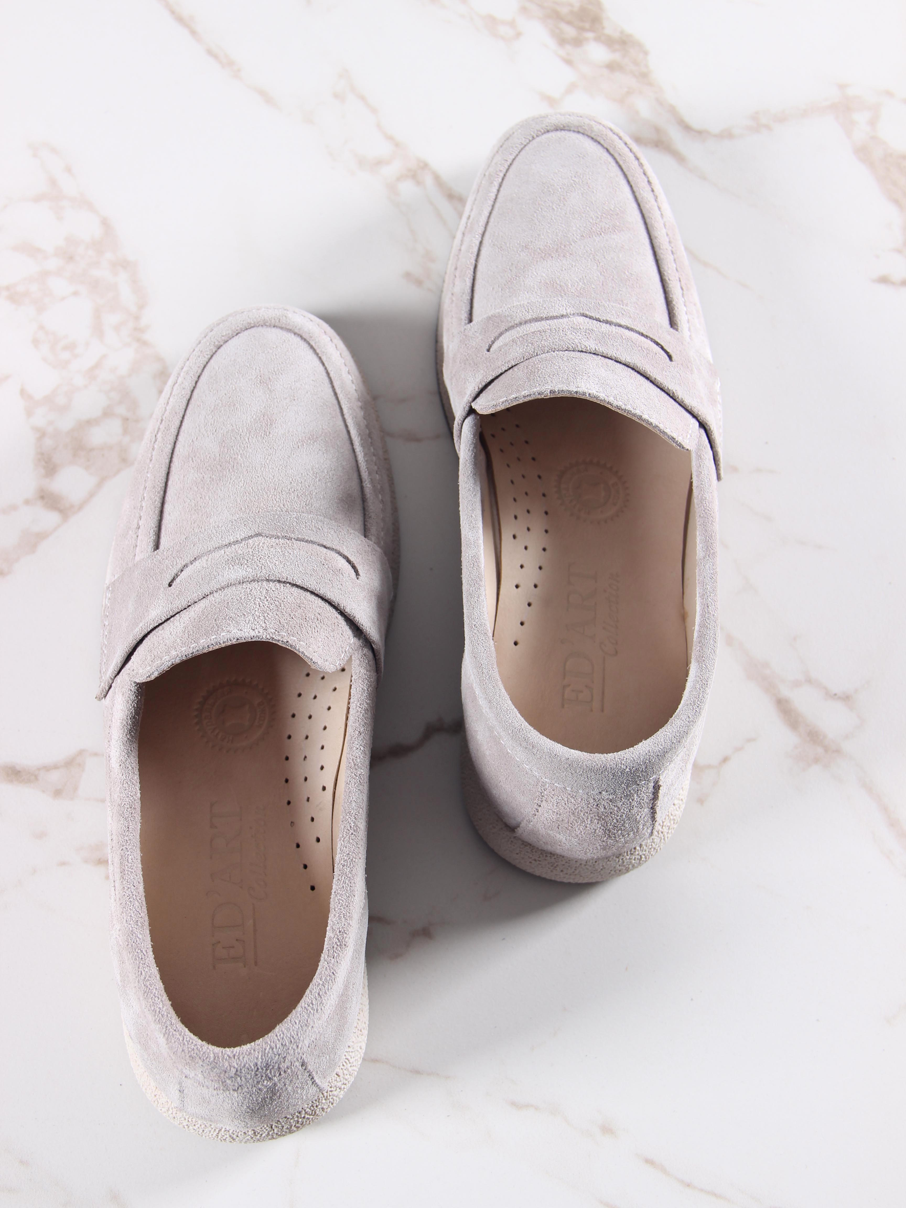 картинка Лоферы ED'ART 177.1607'be. каменный замша от интернет магазина