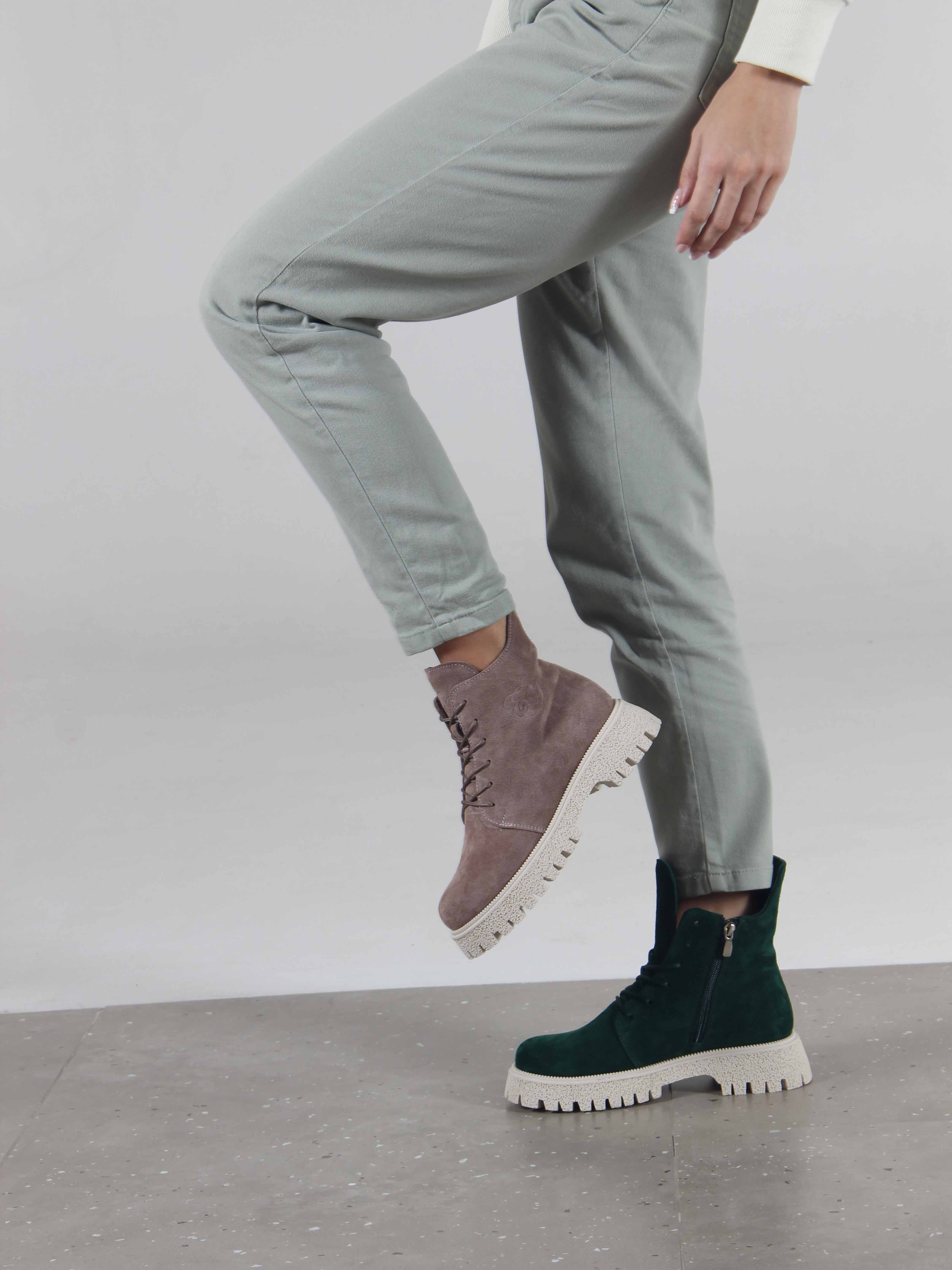 картинка Ботинки ED'ART 228.V.1541'be. Зеленый замша от интернет магазина