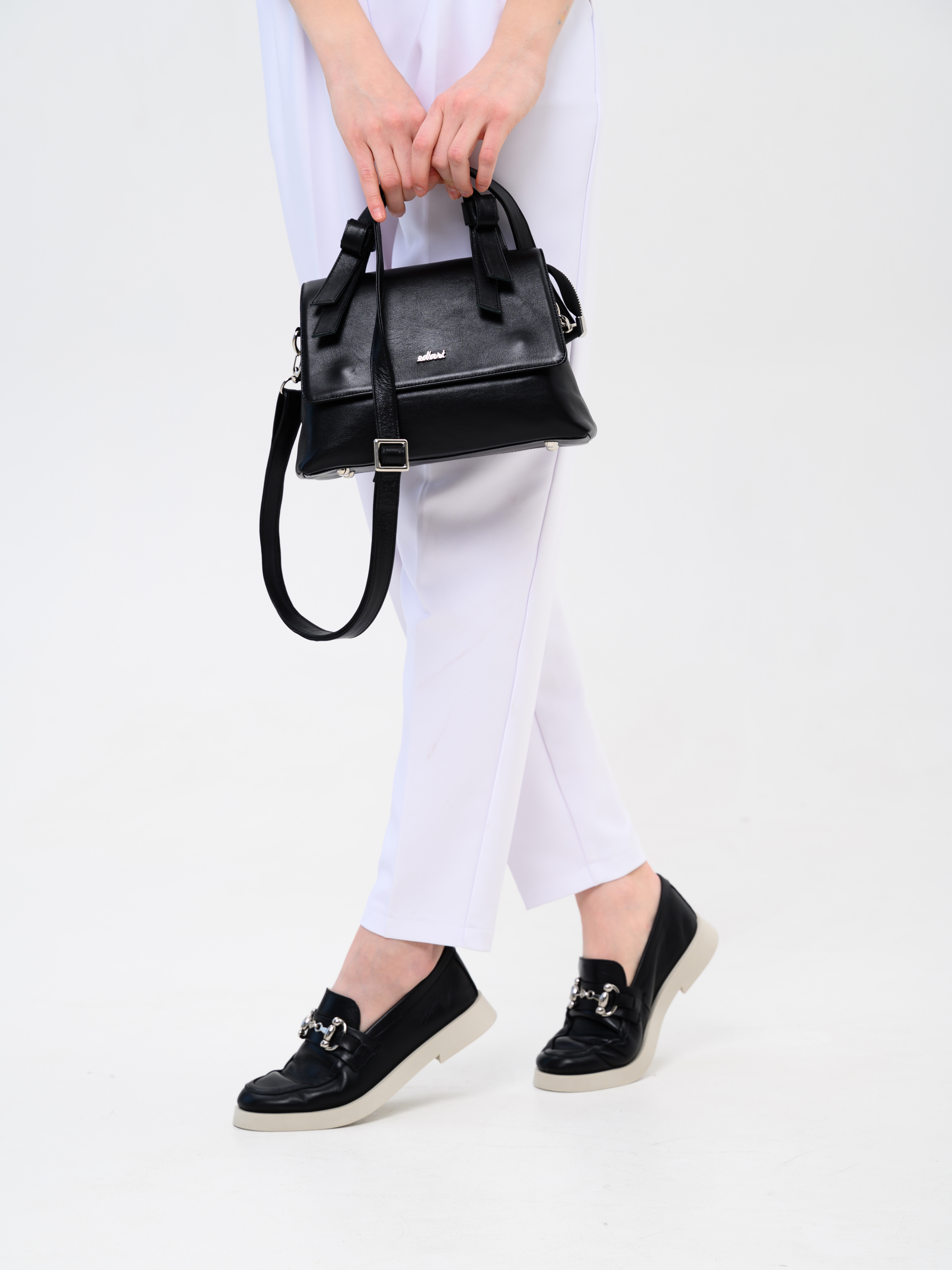 картинка Лоферы туфли ED'ART 172.1841'be. Черный кожа от интернет магазина