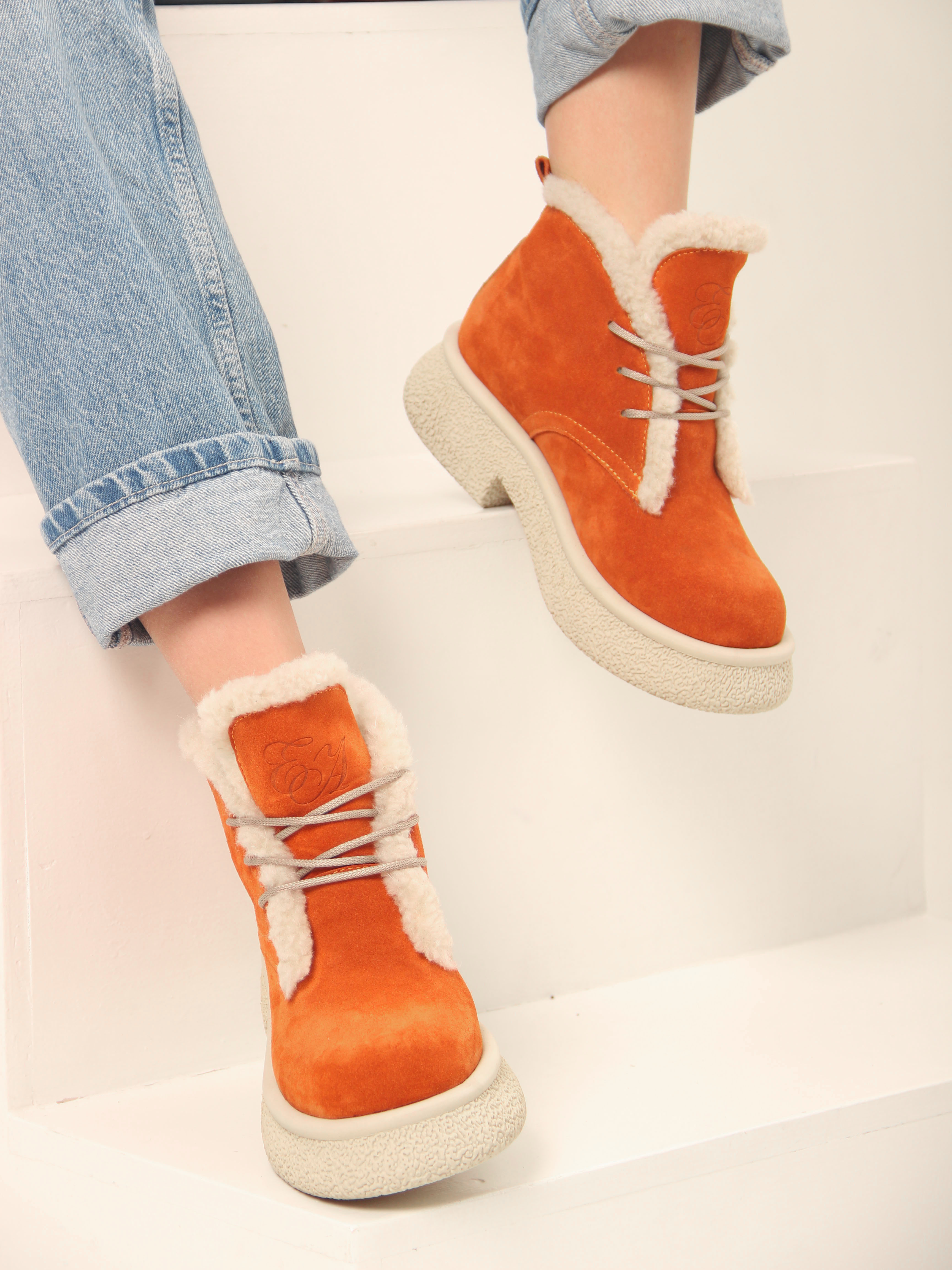 картинка Ботинки ED'ART 308.агата'w. мандарин замша з от интернет магазина