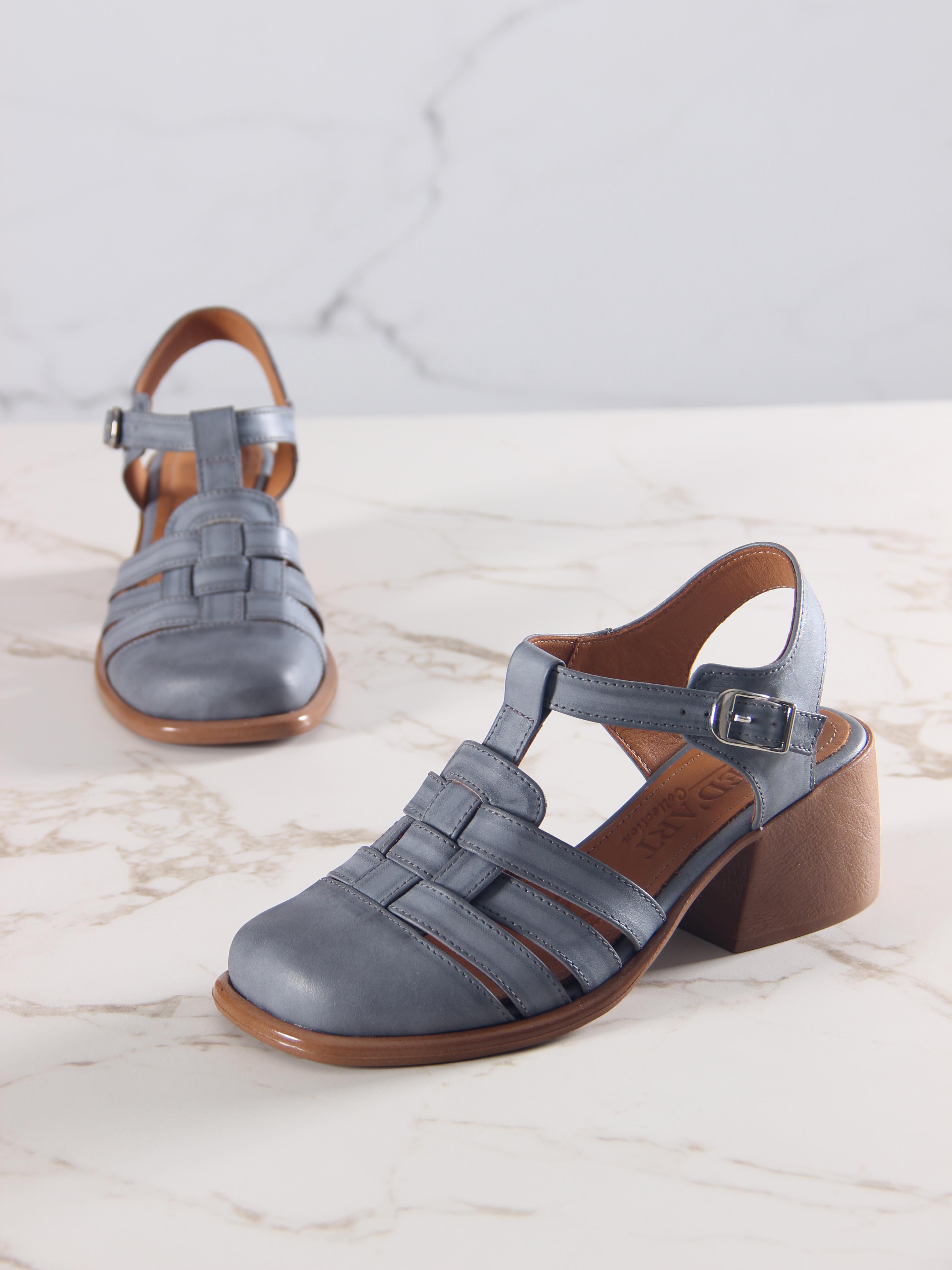 картинка Босоножки ED'ART 5035.23663'bе. Вакса серая +коричневый от интернет магазина