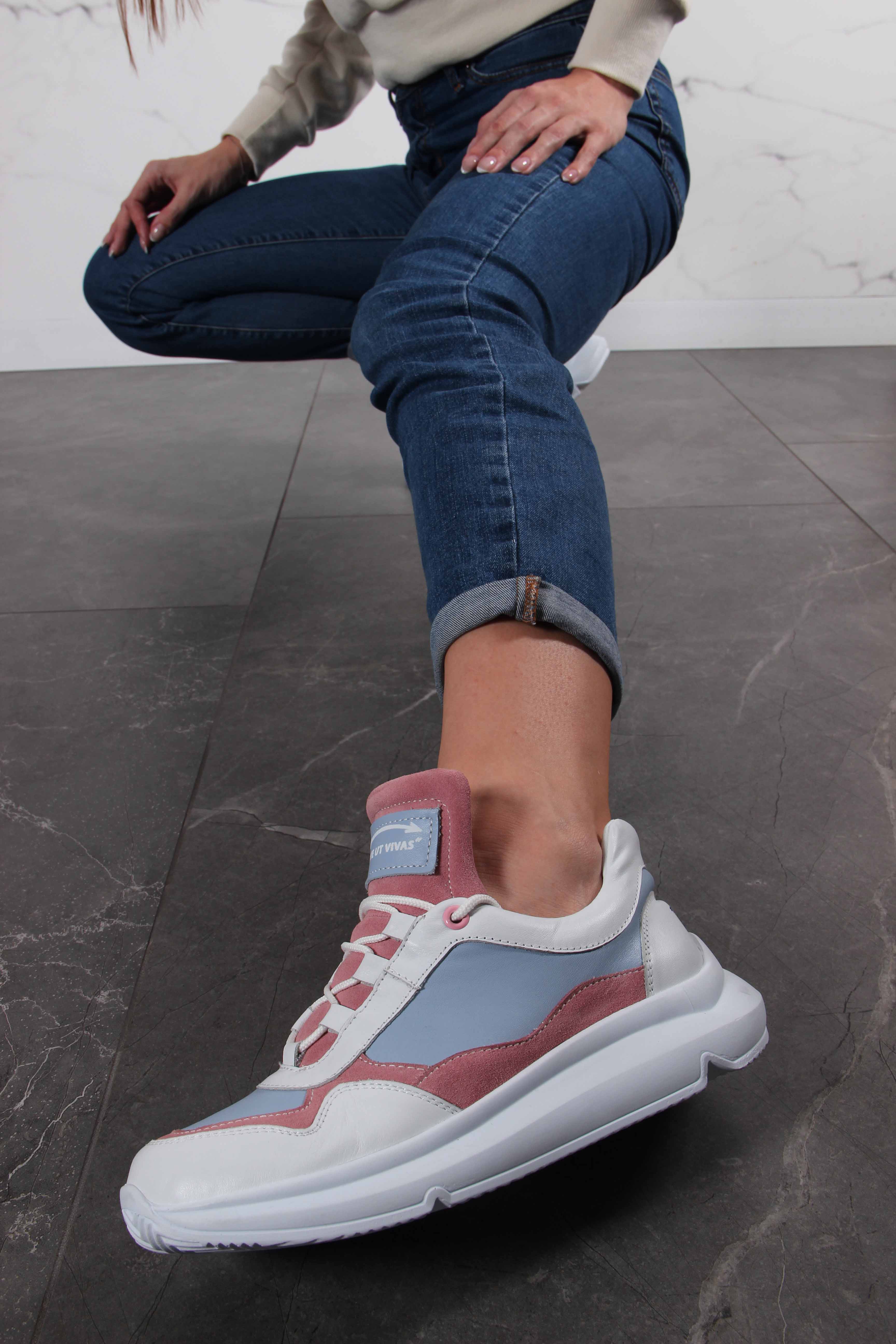 картинка Кроссовки ED'ART 150.236143w.белый-розовый-голубой от интернет магазина