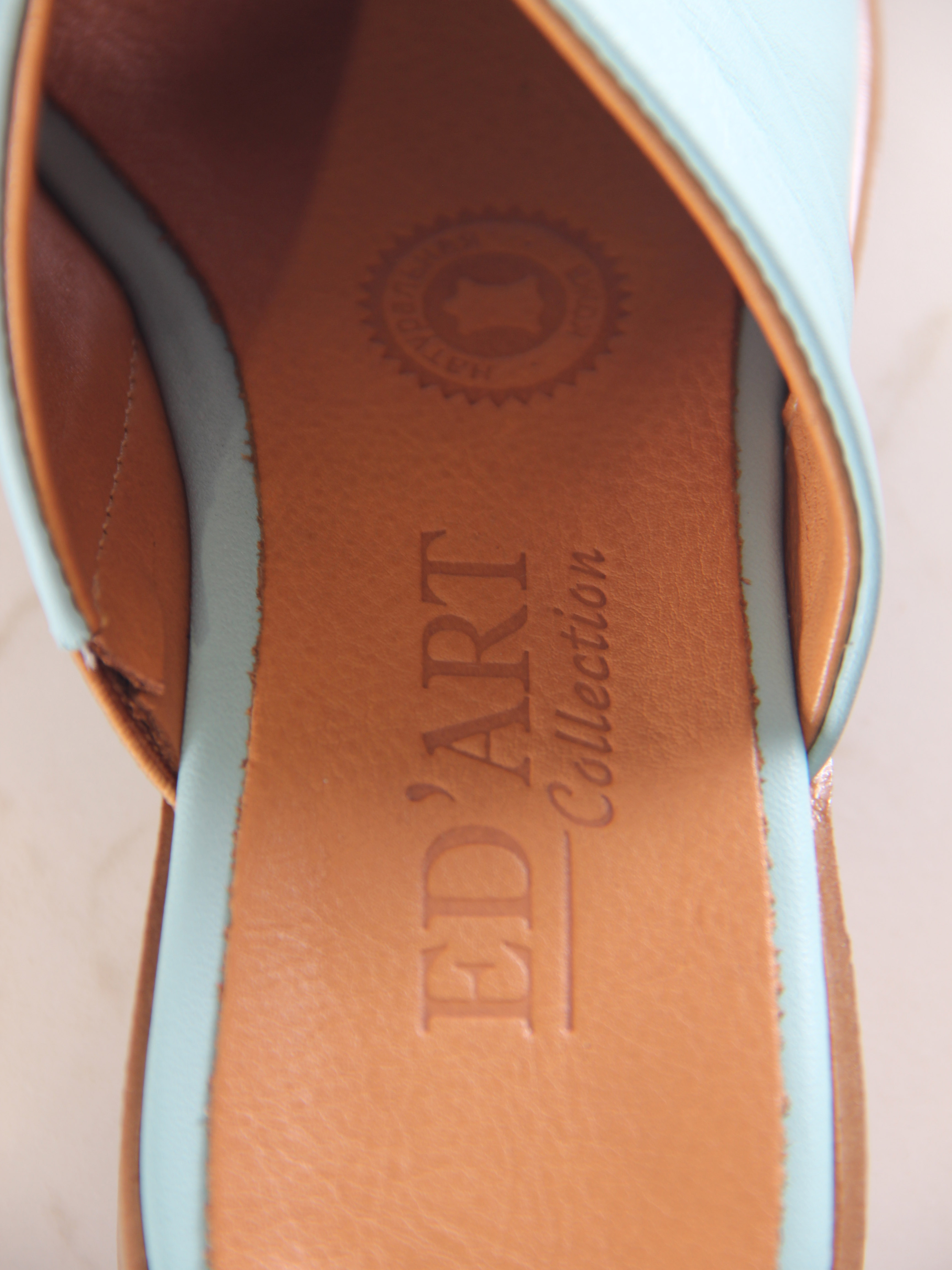 картинка Сабо ED'ART 5300.23663'be. Мята+коричневый от интернет магазина