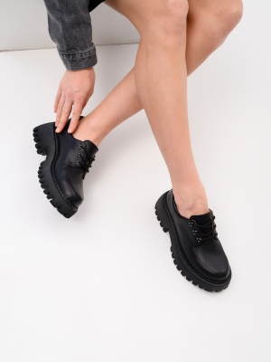 Полуботинки кожаные черные