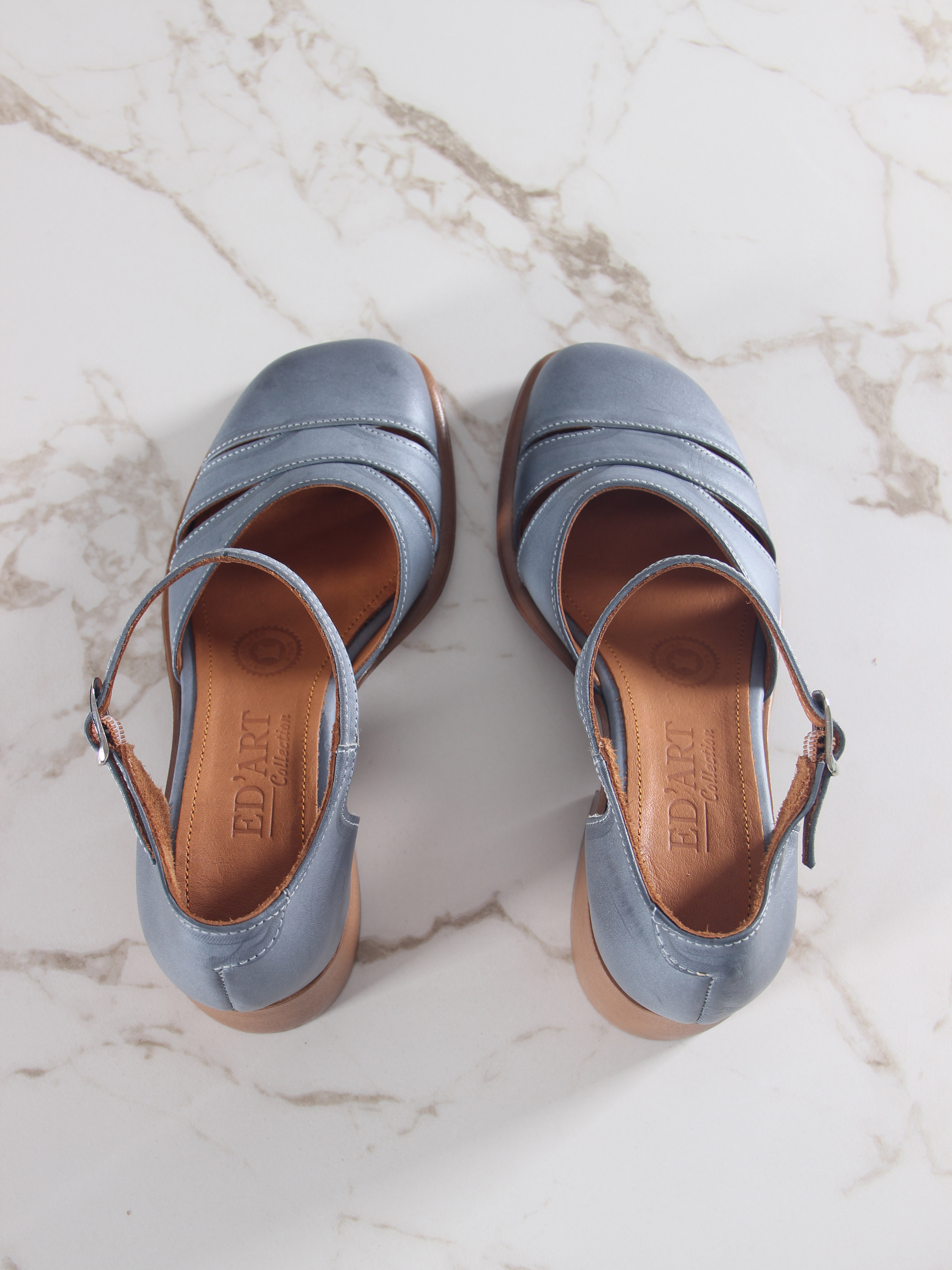 картинка Босоножки ED'ART 5032.23663'be. Серый вакса+коричневый от интернет магазина