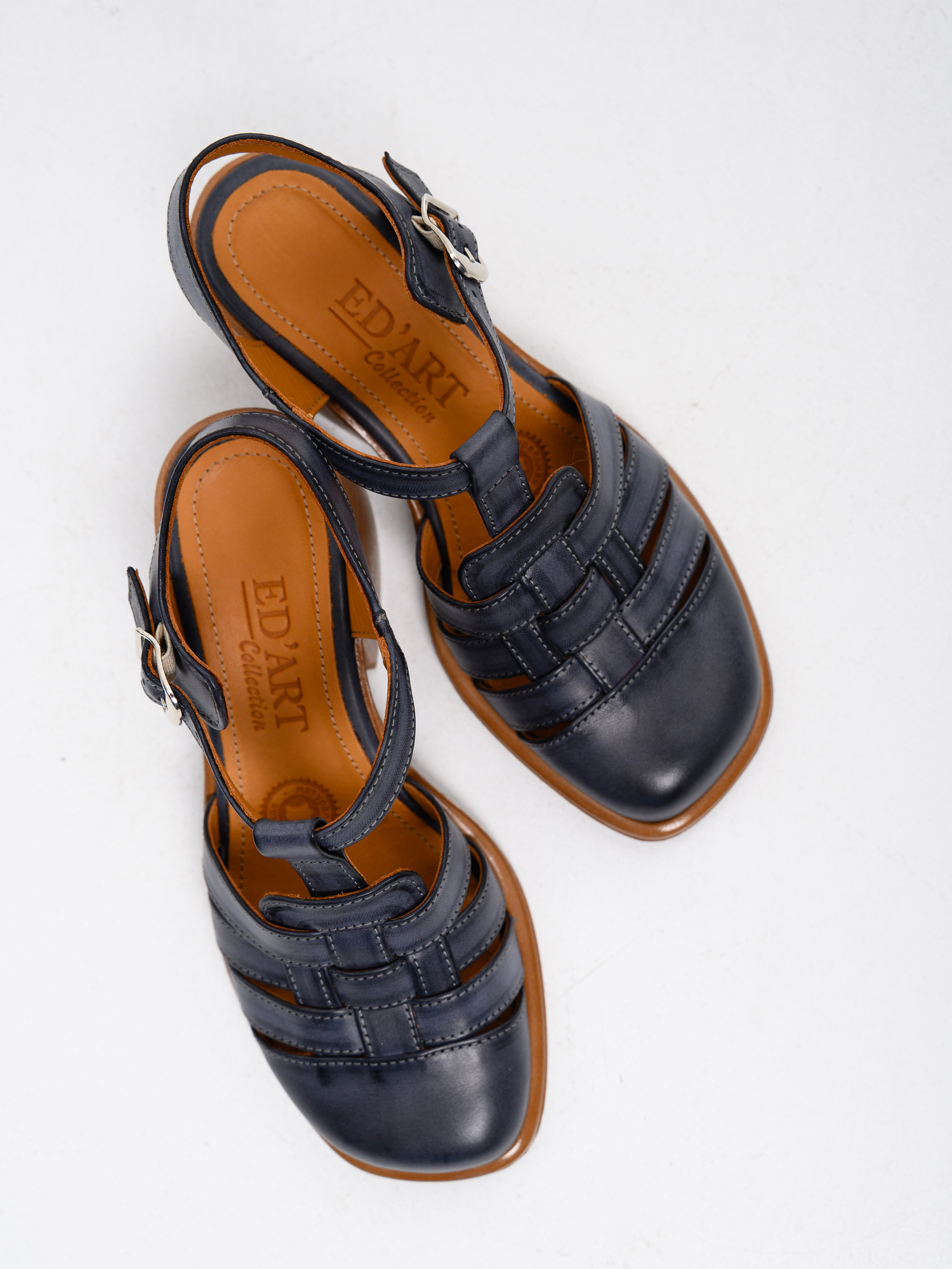 картинка Босоножки ED'ART 5035.23663'bе. Вакса черная+коричневый от интернет магазина