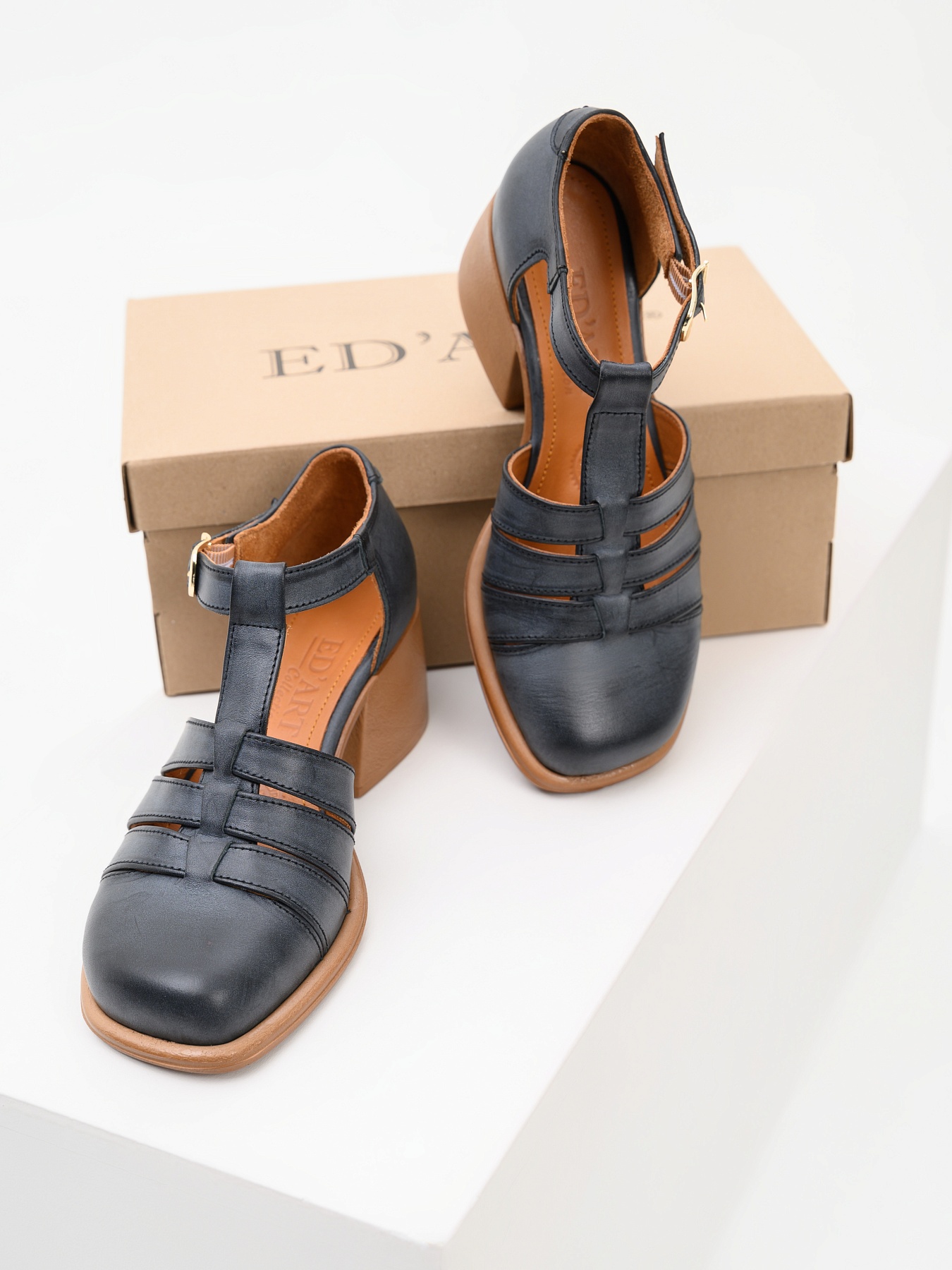 картинка Босоножки ED'ART 5036.23663'bе.Вакса черный+коричневый от интернет магазина