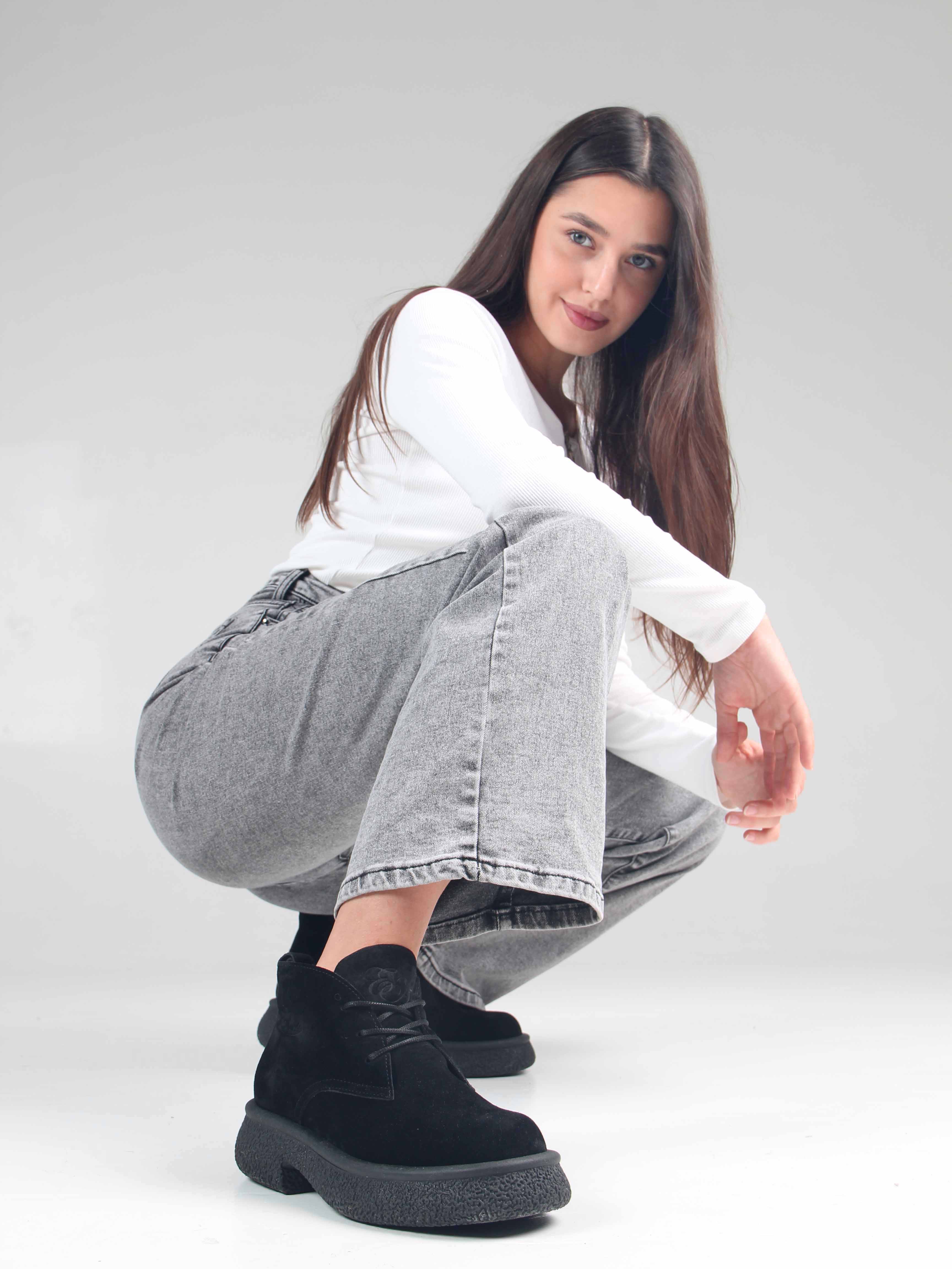 картинка Ботинки ED'ART 308.агата'bl. чёрный замша от интернет магазина