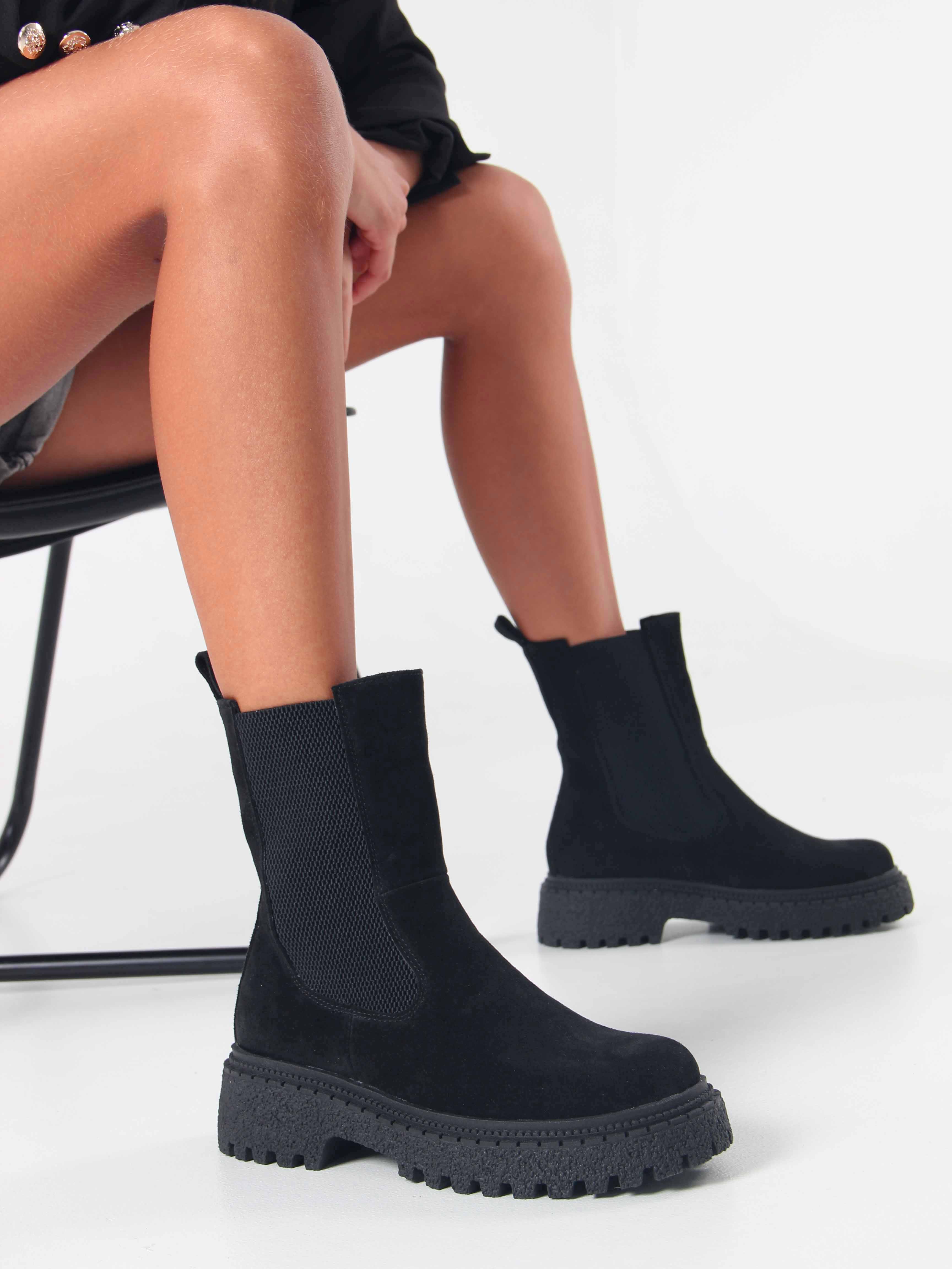 картинка Ботинки ED'ART 334.asteria.bl черный замш от интернет магазина