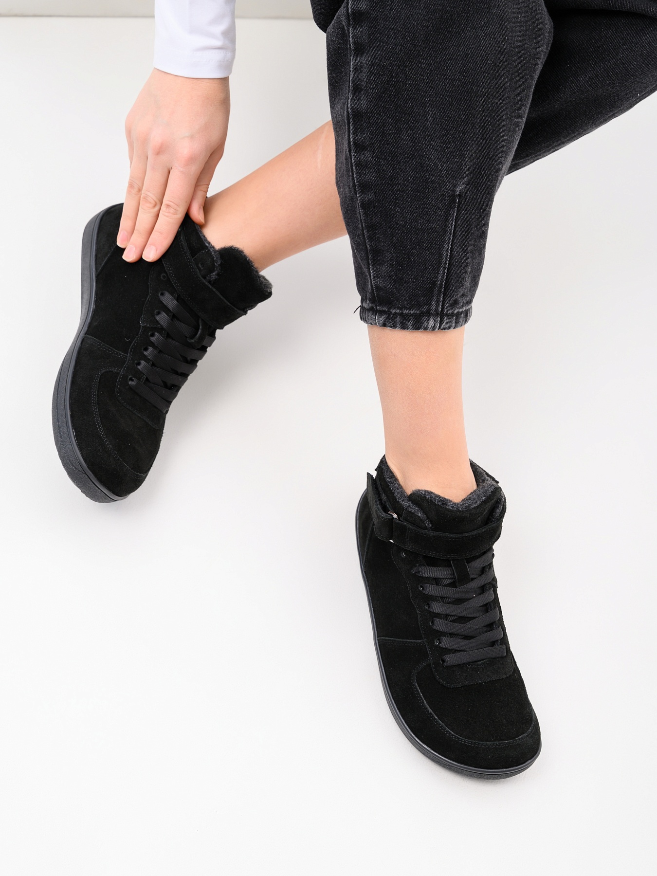 картинка Босоногие ботинки  ED'ART 211.NATA'bl.Черная замша от интернет магазина