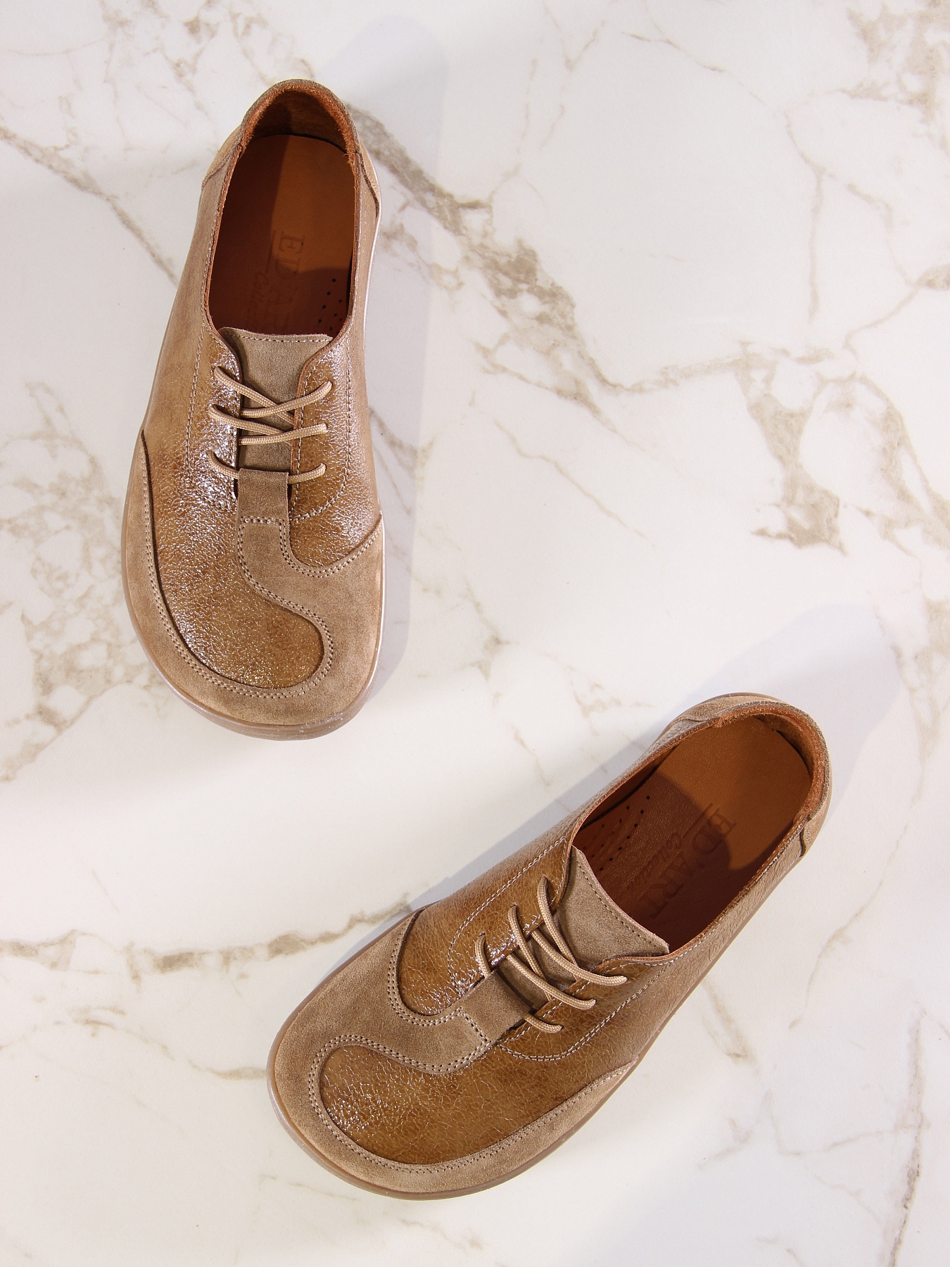 картинка Босоногие туфли ED'ART 188.nata'br.Карамельный наплак+карамельная замша от интернет магазина