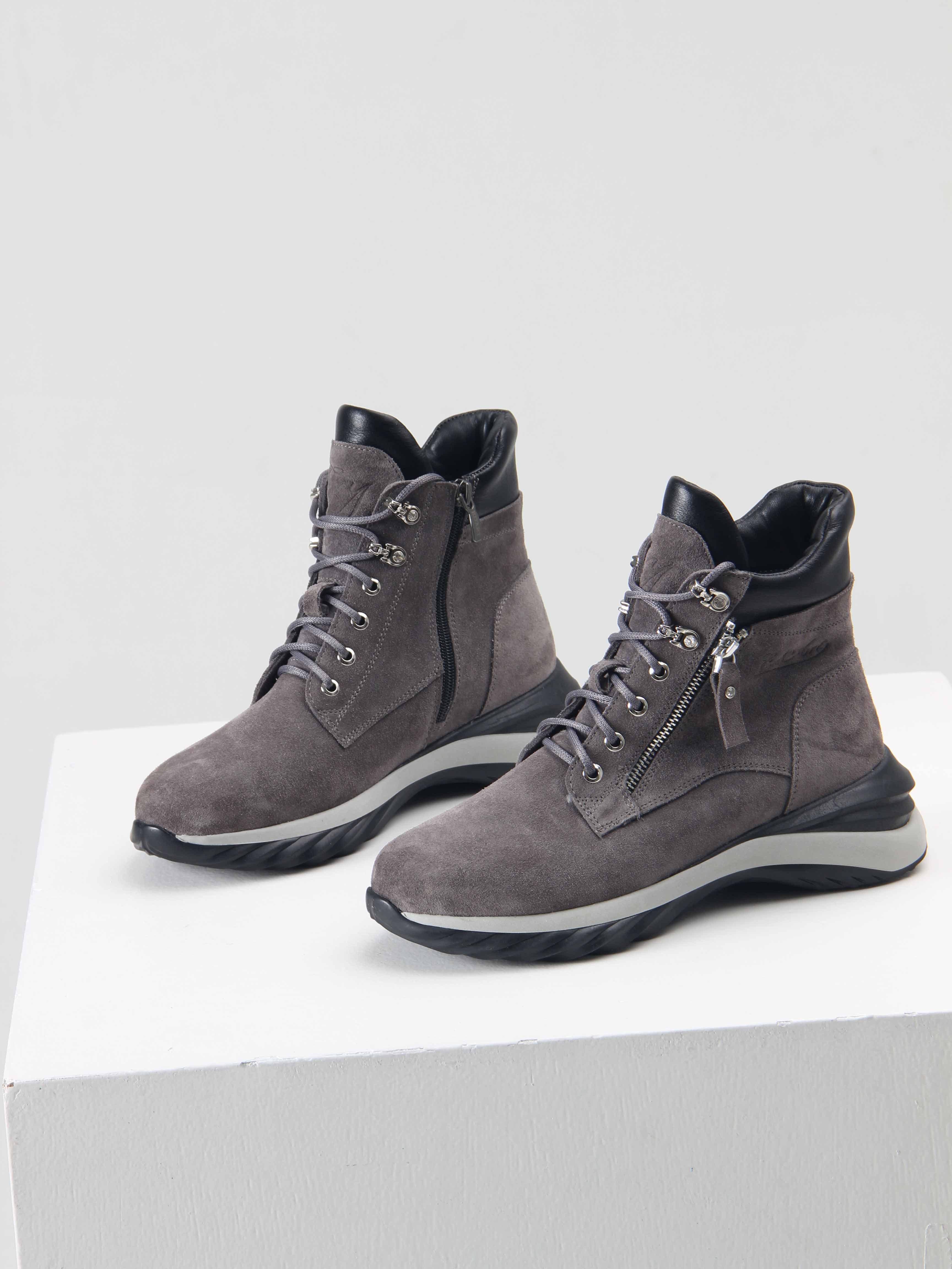 картинка Ботинки ED'ART 261.uno2'bl. серый замок замша от интернет магазина