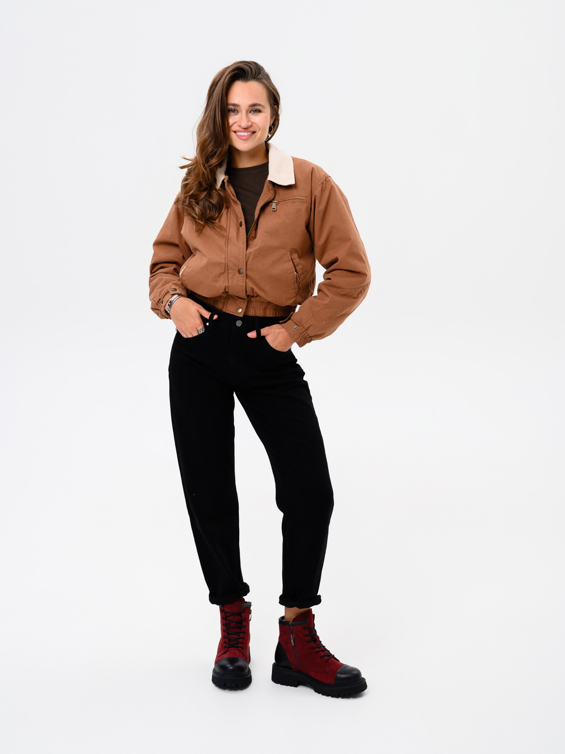 картинка Ботинки ED'ART 319.taskana'bl. Бордо замша+черный от интернет магазина