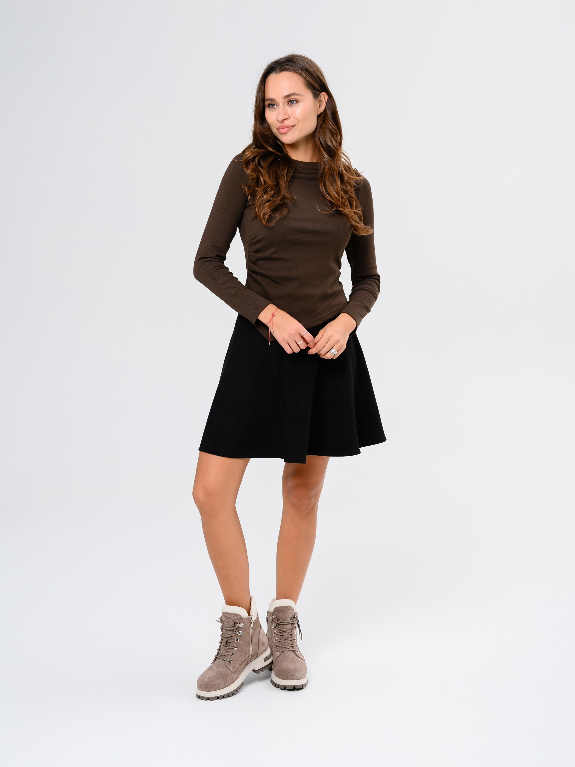 картинка Ботинки ED'ART 261.uno9'br. Капучино замша+бежевый от интернет магазина