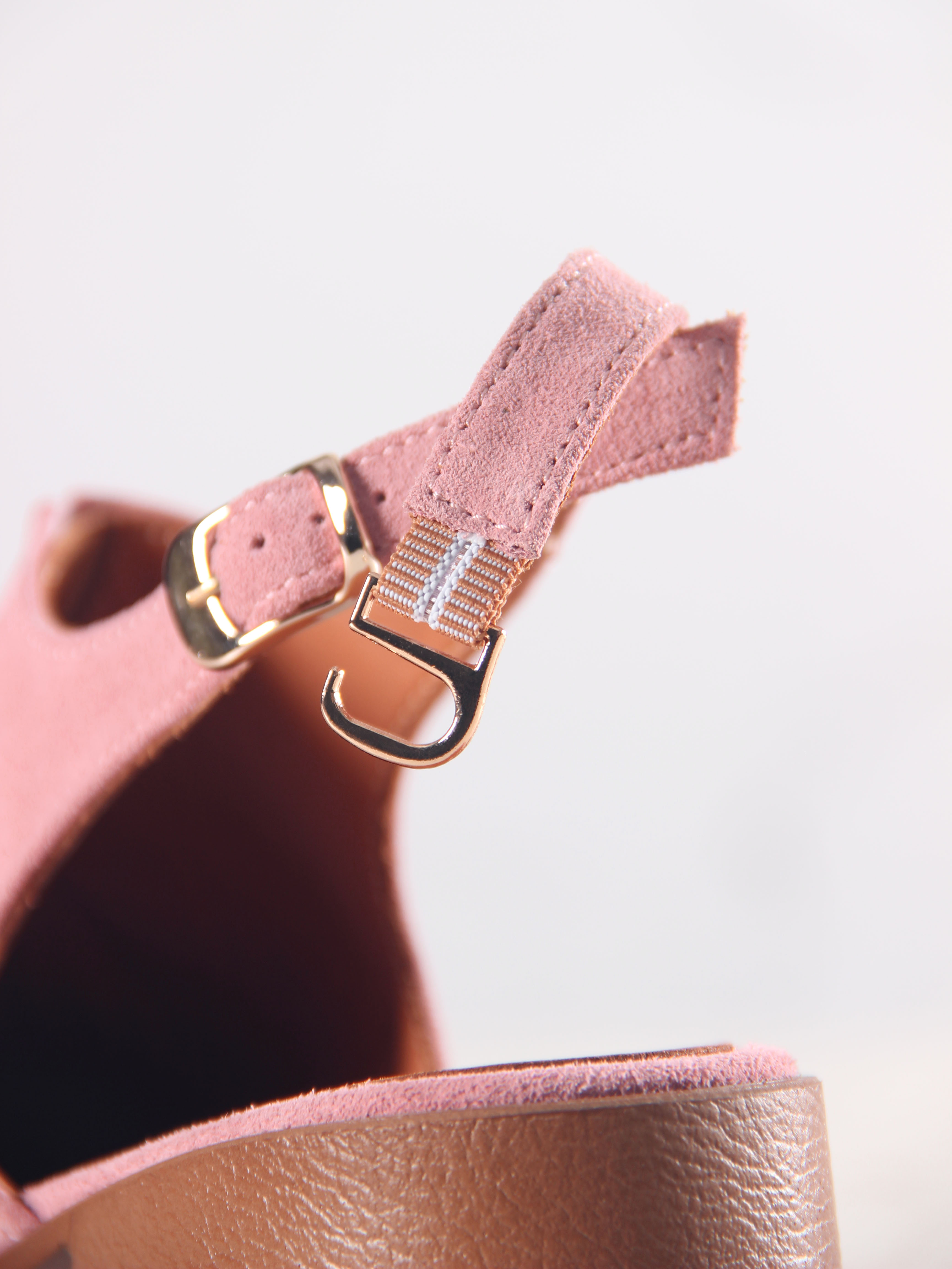 картинка Сабо ED'ART 5133.23663'br.Розовая замша+коричневый от интернет магазина