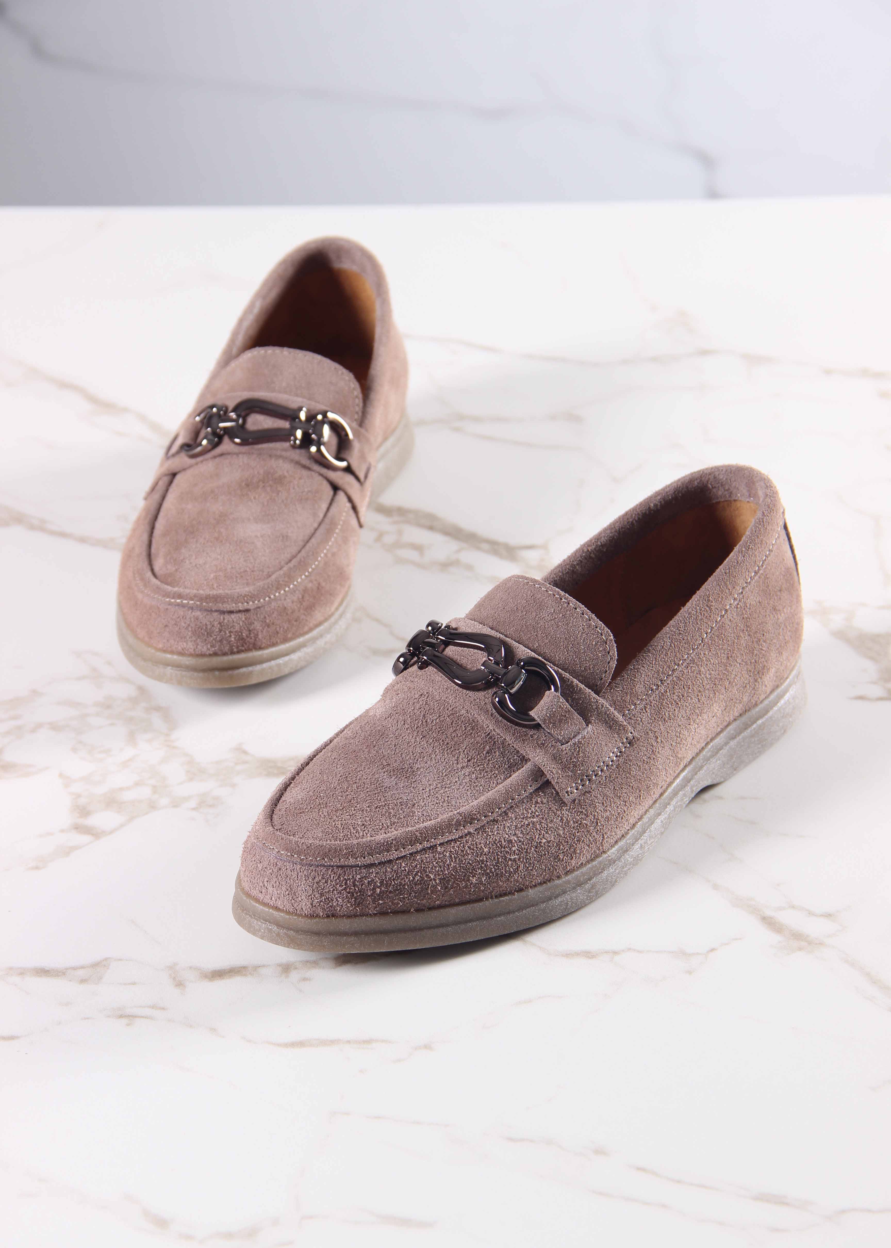 картинка Лоферы туфли ED'ART 172.2614'be. капучино замша от интернет магазина