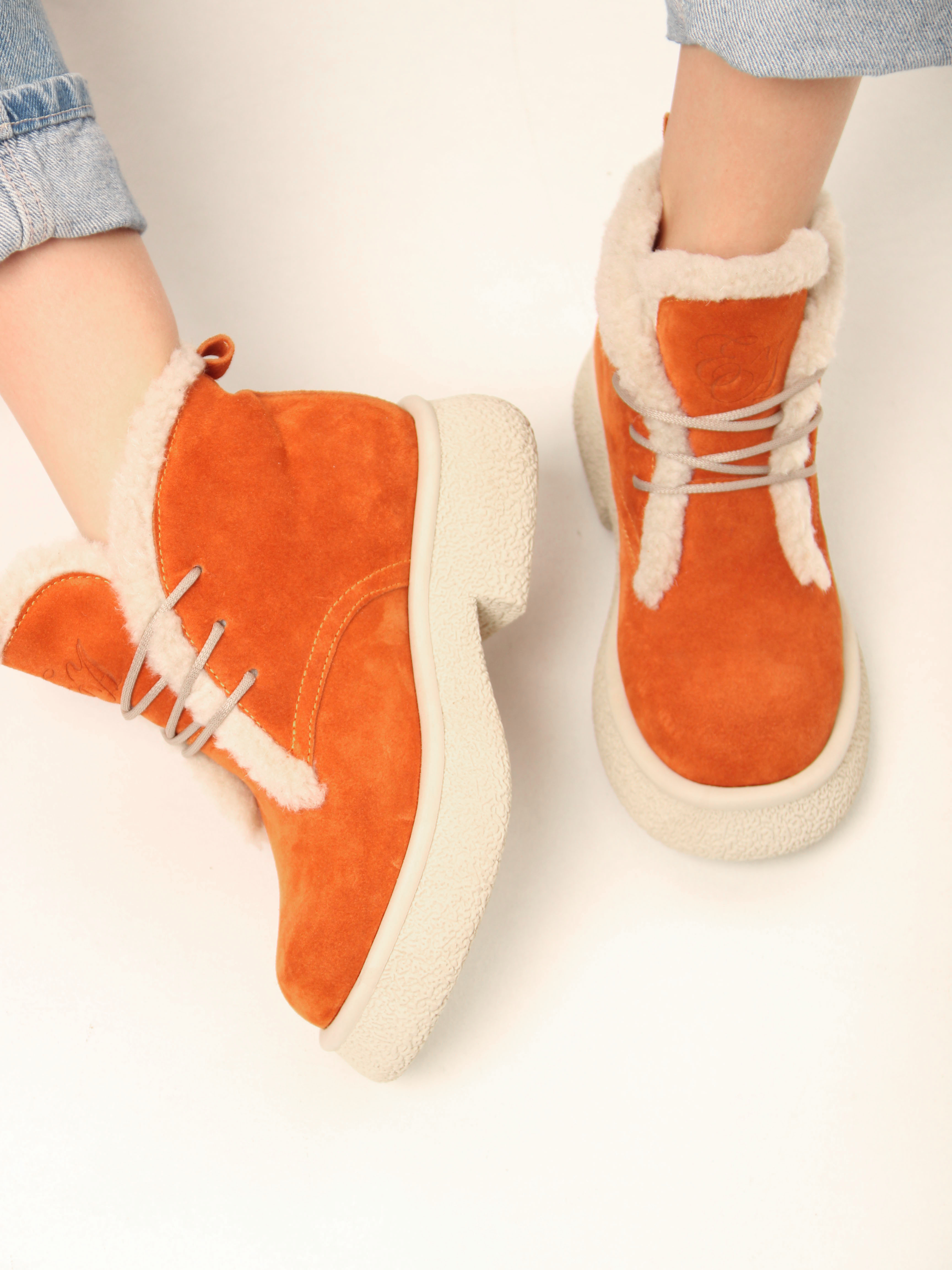 картинка Ботинки ED'ART 308.агата'w. мандарин замша з от интернет магазина