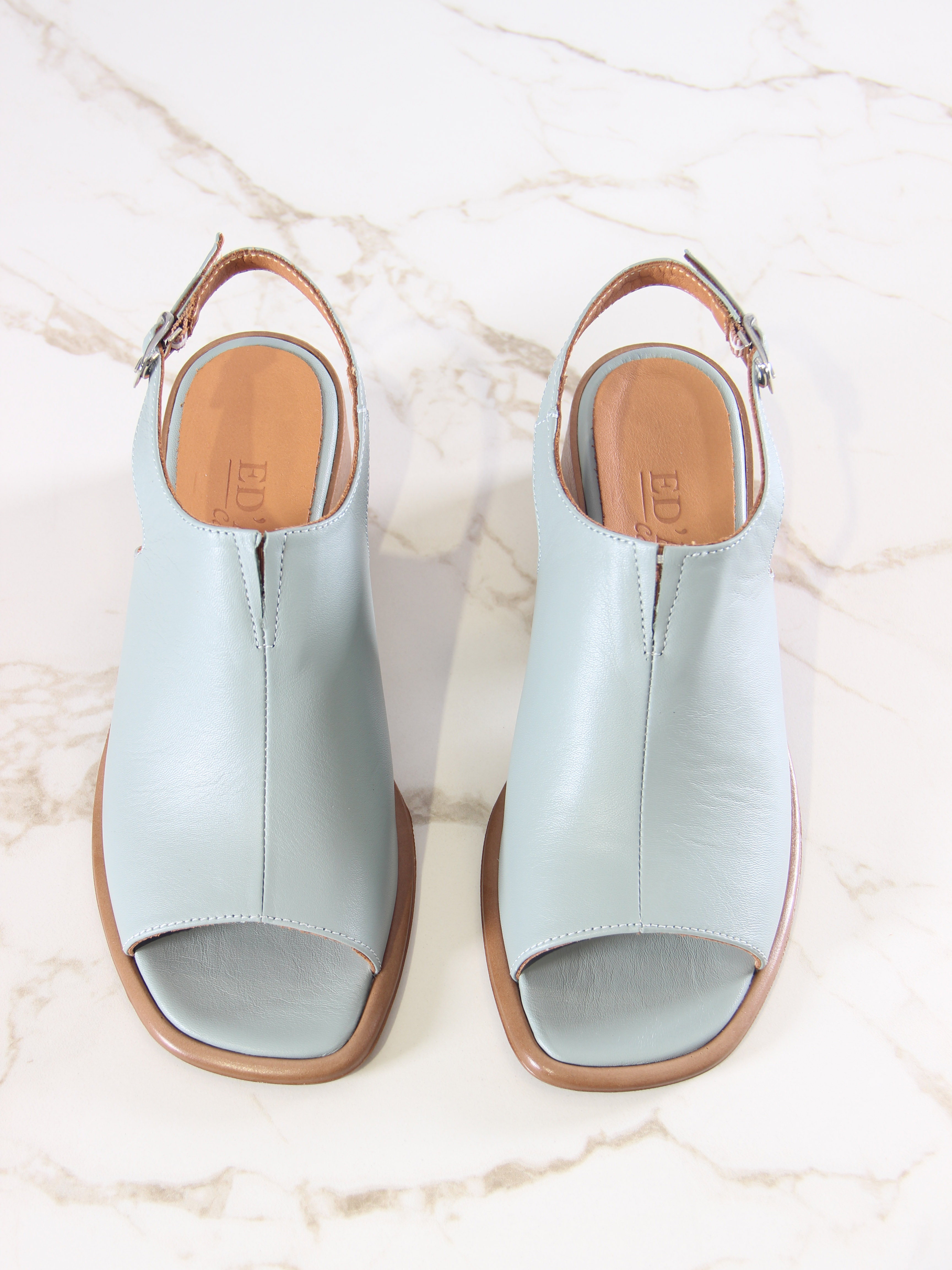 картинка Босоножки ED'ART 4013.23663'bе. Авокадо лион+коричневый от интернет магазина