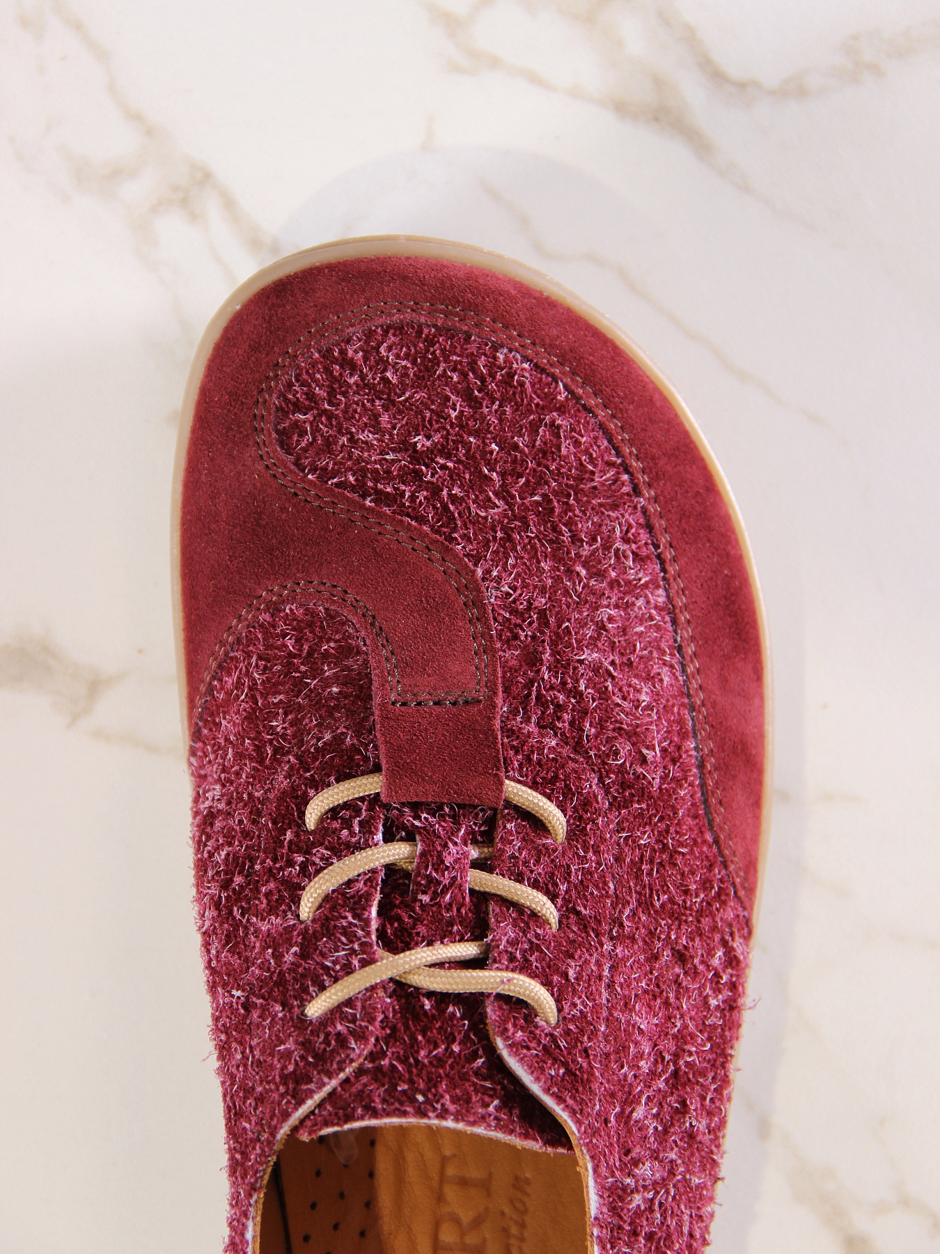 картинка Босоногие туфли ED'ART 188.nata'br.Бордовый джангл+бордовая замша от интернет магазина