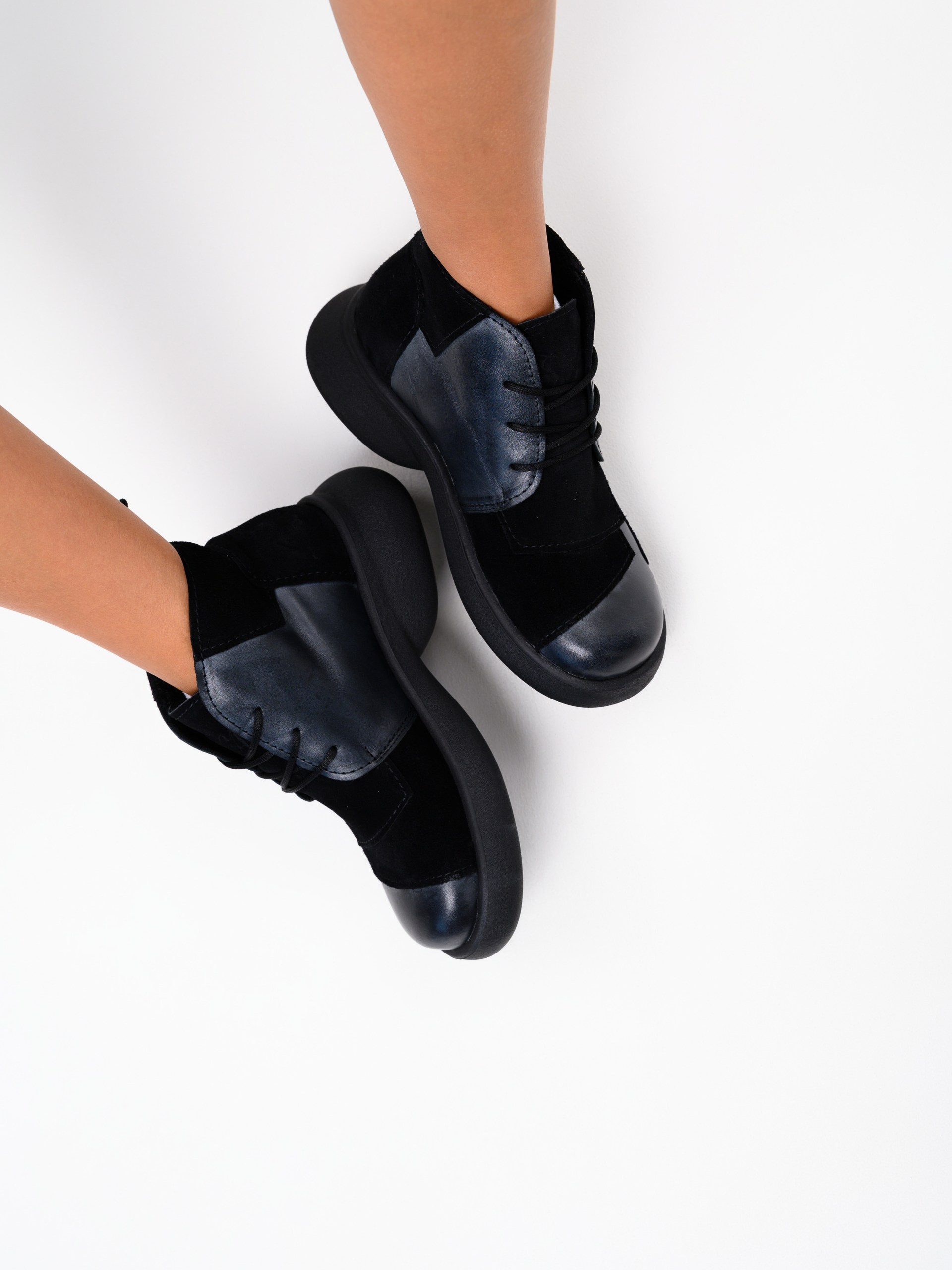 картинка Ботинки  ED'ART 305.927'bl. Вакса черная+черная замша от интернет магазина