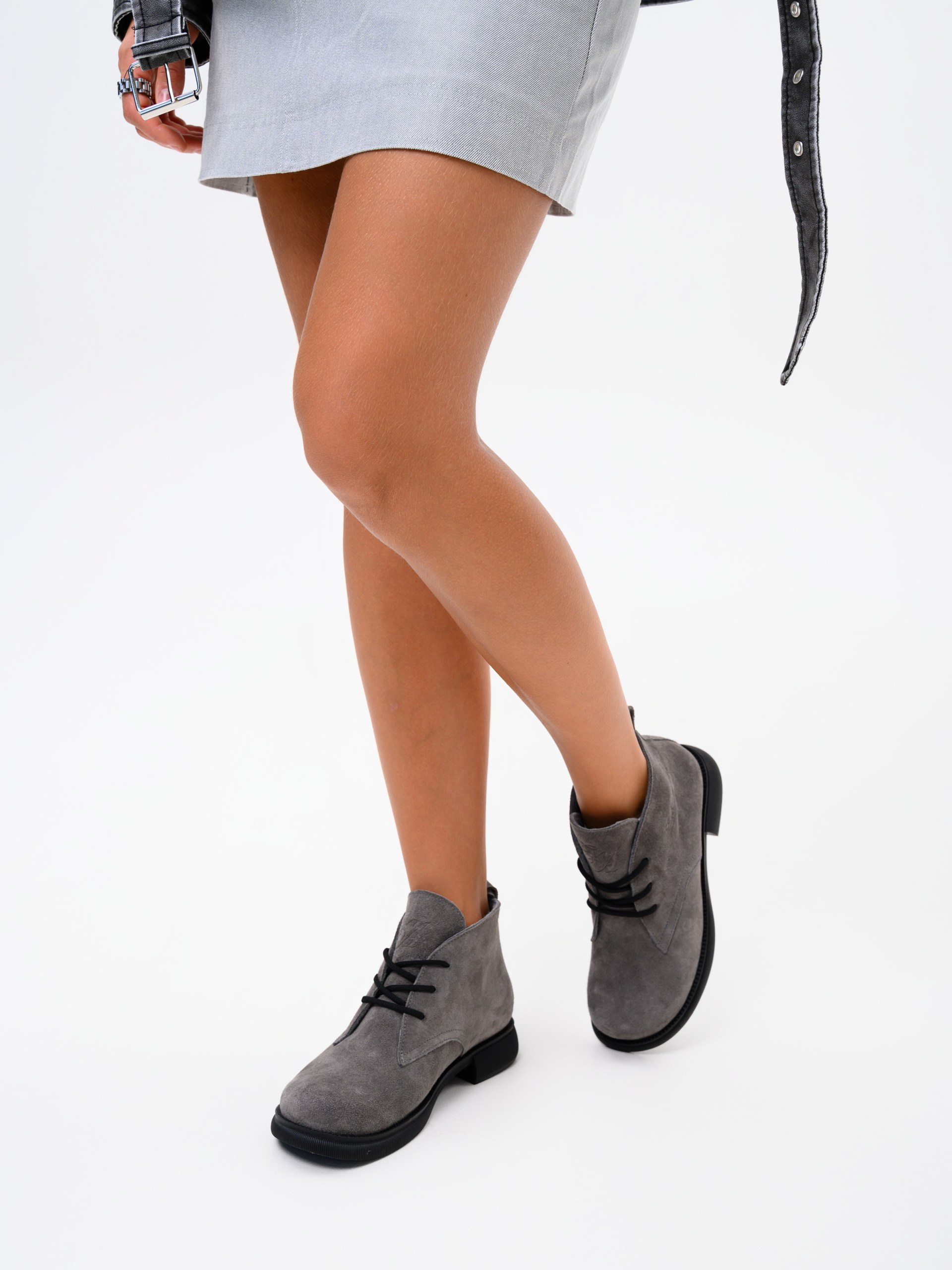 картинка Ботинки ED'ART 308.патриция'bl. Серый замок замша от интернет магазина