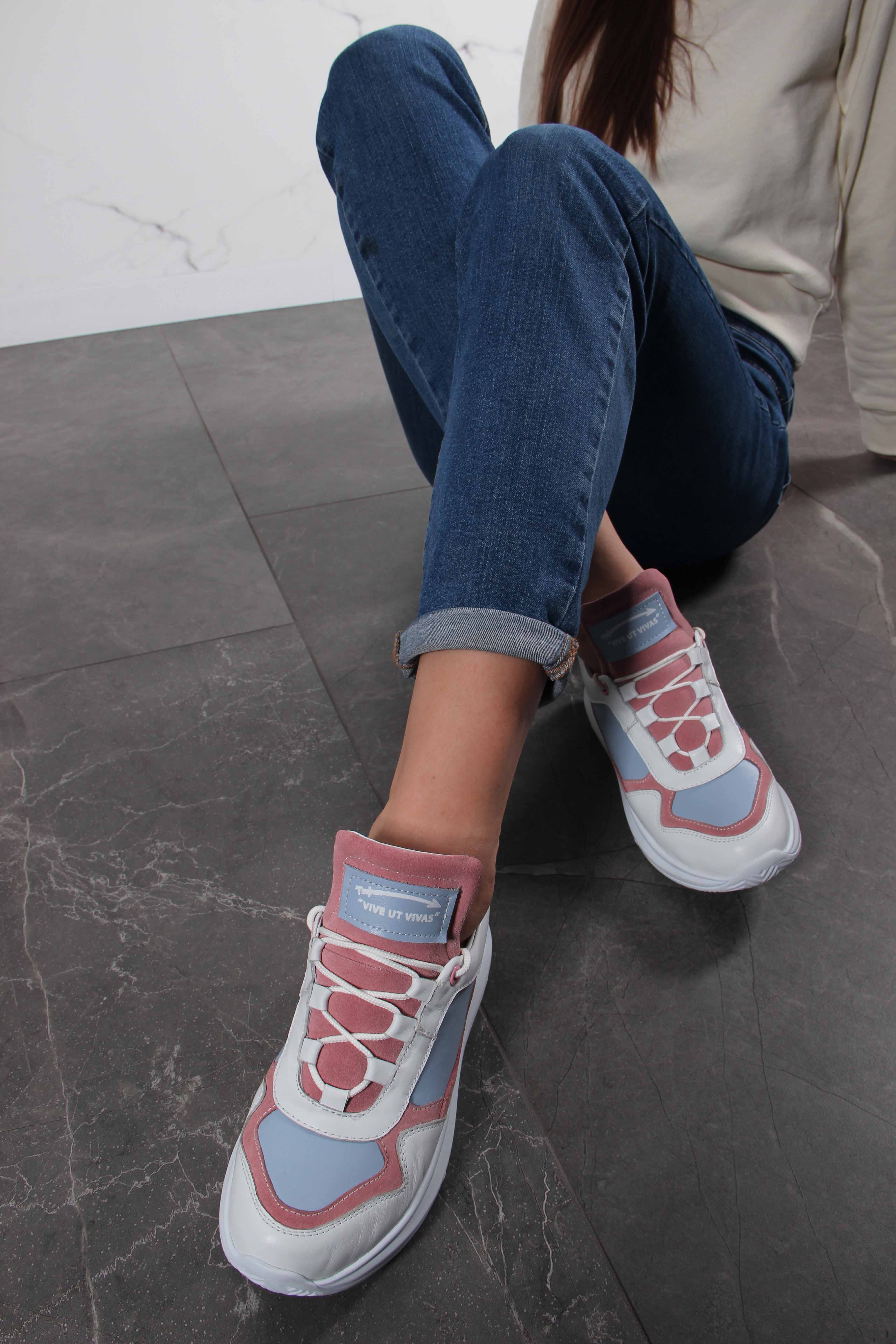 картинка Кроссовки ED'ART 150.236143w.белый-розовый-голубой от интернет магазина