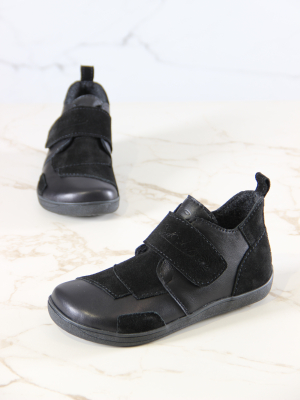 Ботинки босоногие на липучке черные