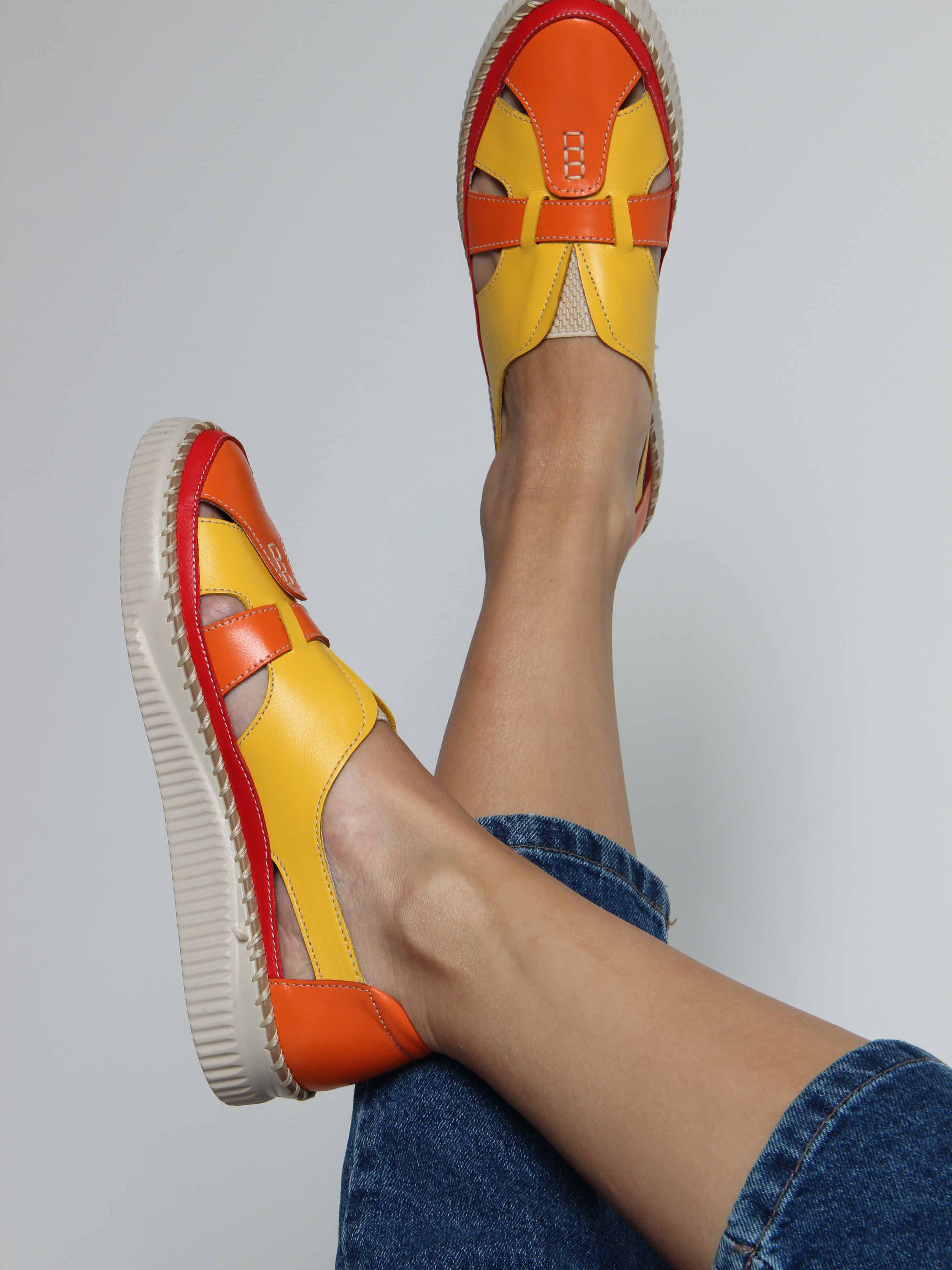 картинка Слипоны ED'ART 116.2500'be. Желтый оранжевый красный от интернет магазина