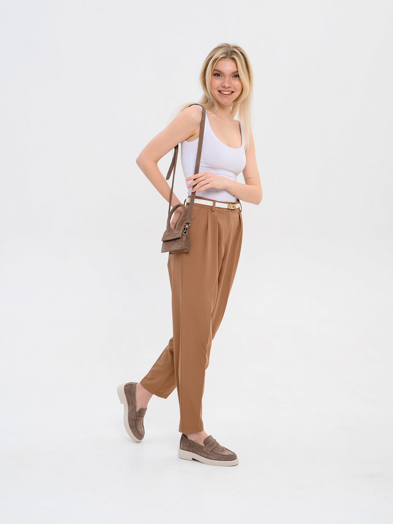 картинка Лоферы туфли ED'ART 176.1593'be. Капучино замша от интернет магазина