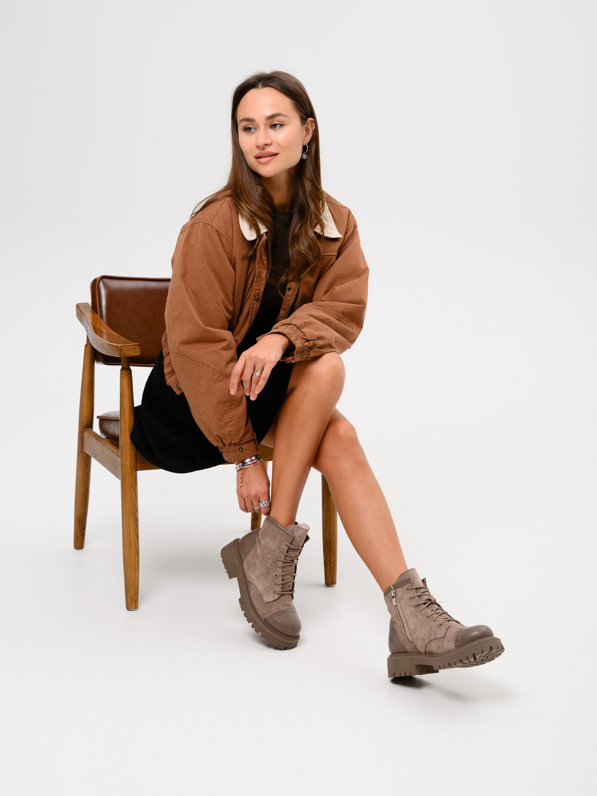 картинка Ботинки ED'ART 319.taskana'ka. Тауп майами+капучино замша от интернет магазина