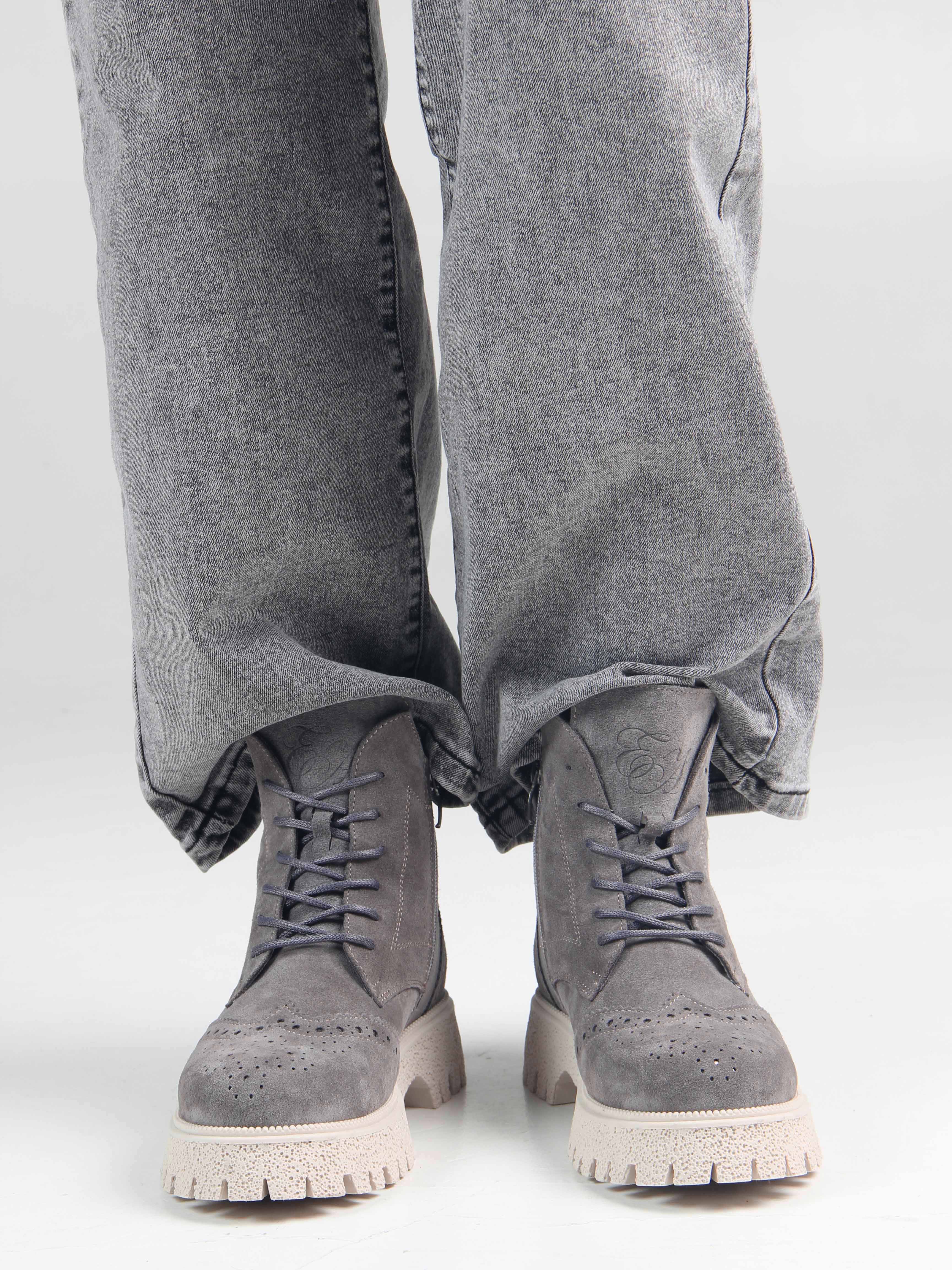 картинка Ботинки ED'ART 338.1541'be. серый замок замша от интернет магазина