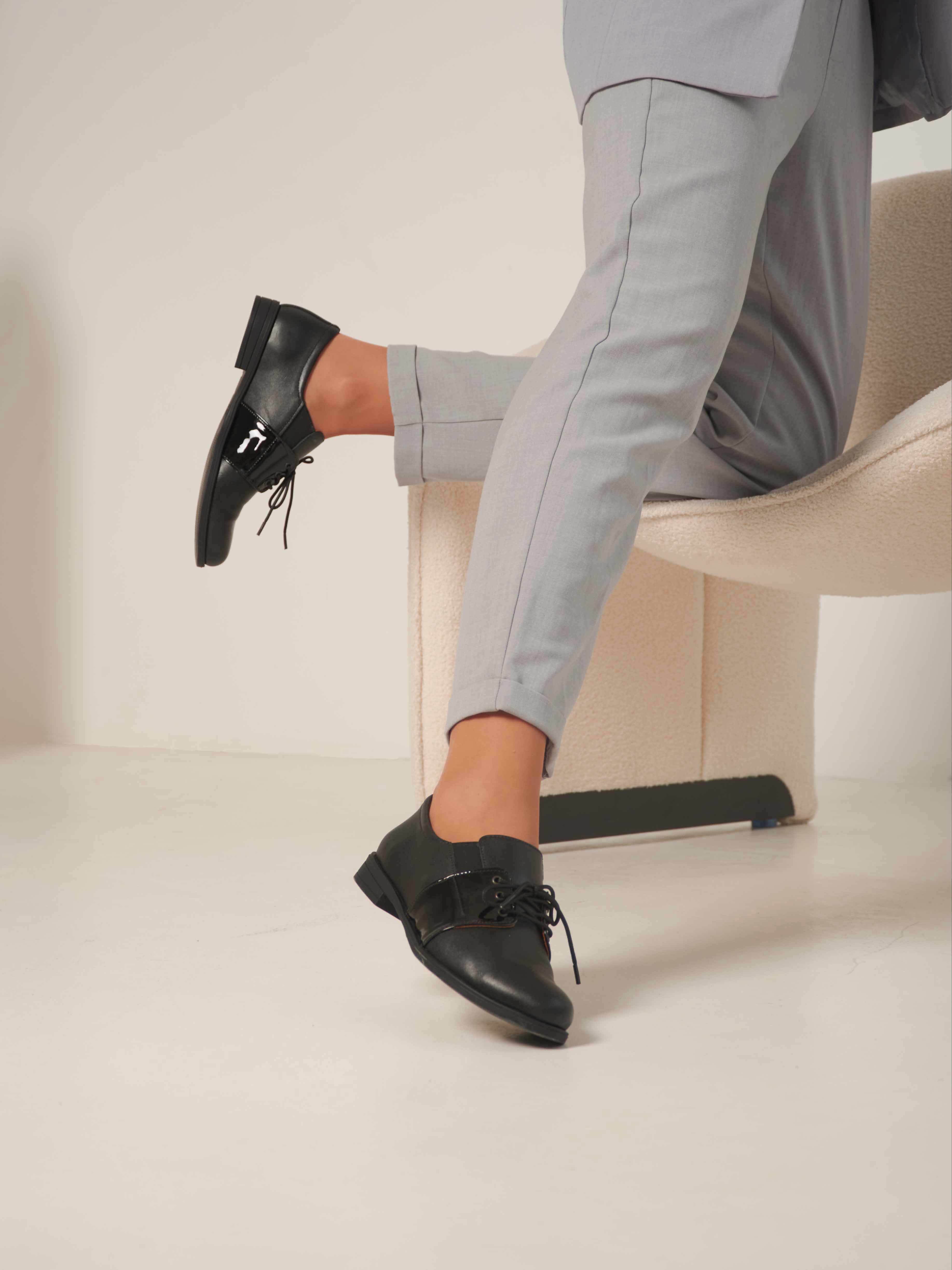 картинка Туфли полуботинки ED'ART 111.madonna'gv. Черный лак от интернет магазина