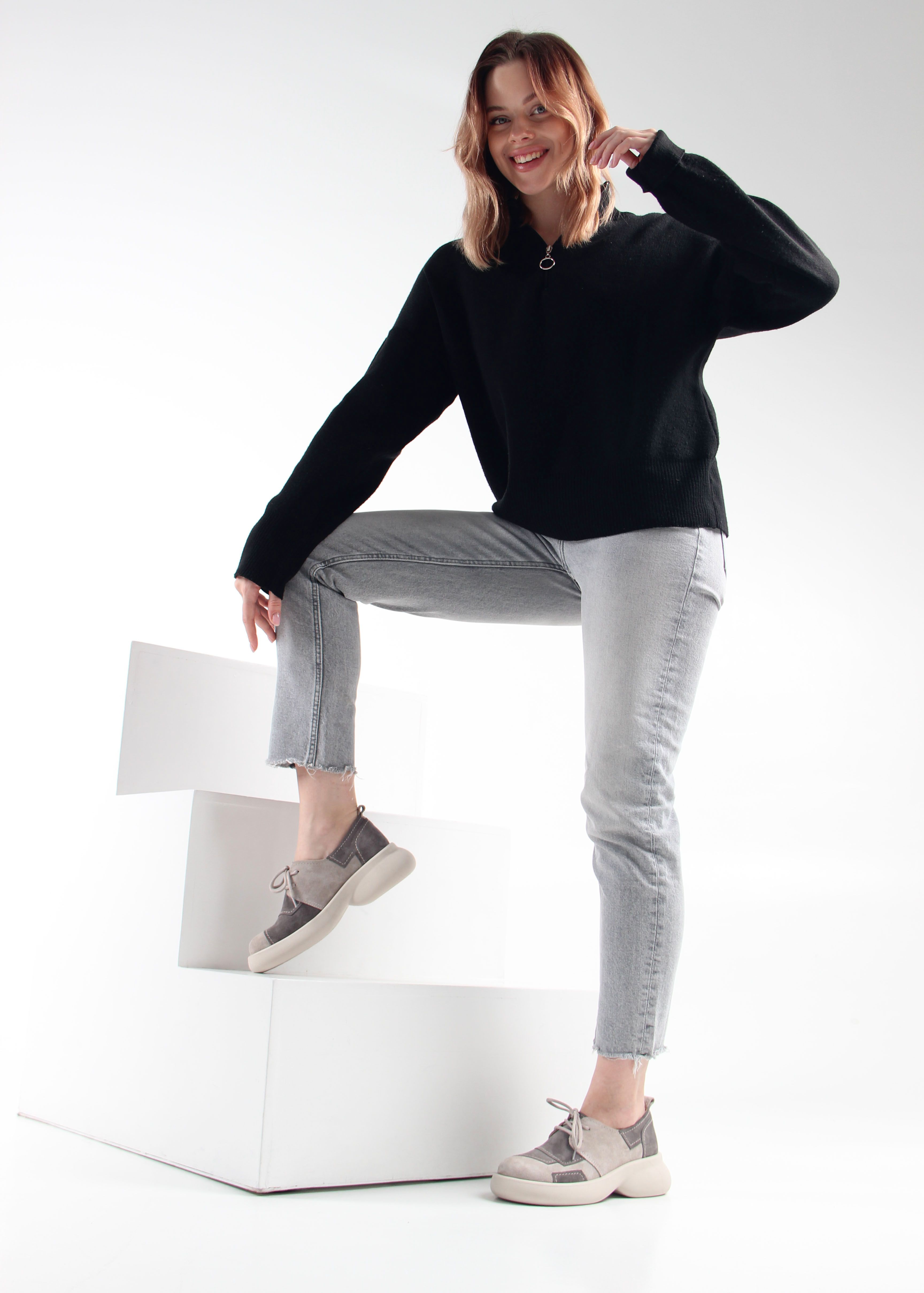 картинка Полуботинки туфли ED'ART 205.927'be. Каменный замша Серый замок от интернет магазина