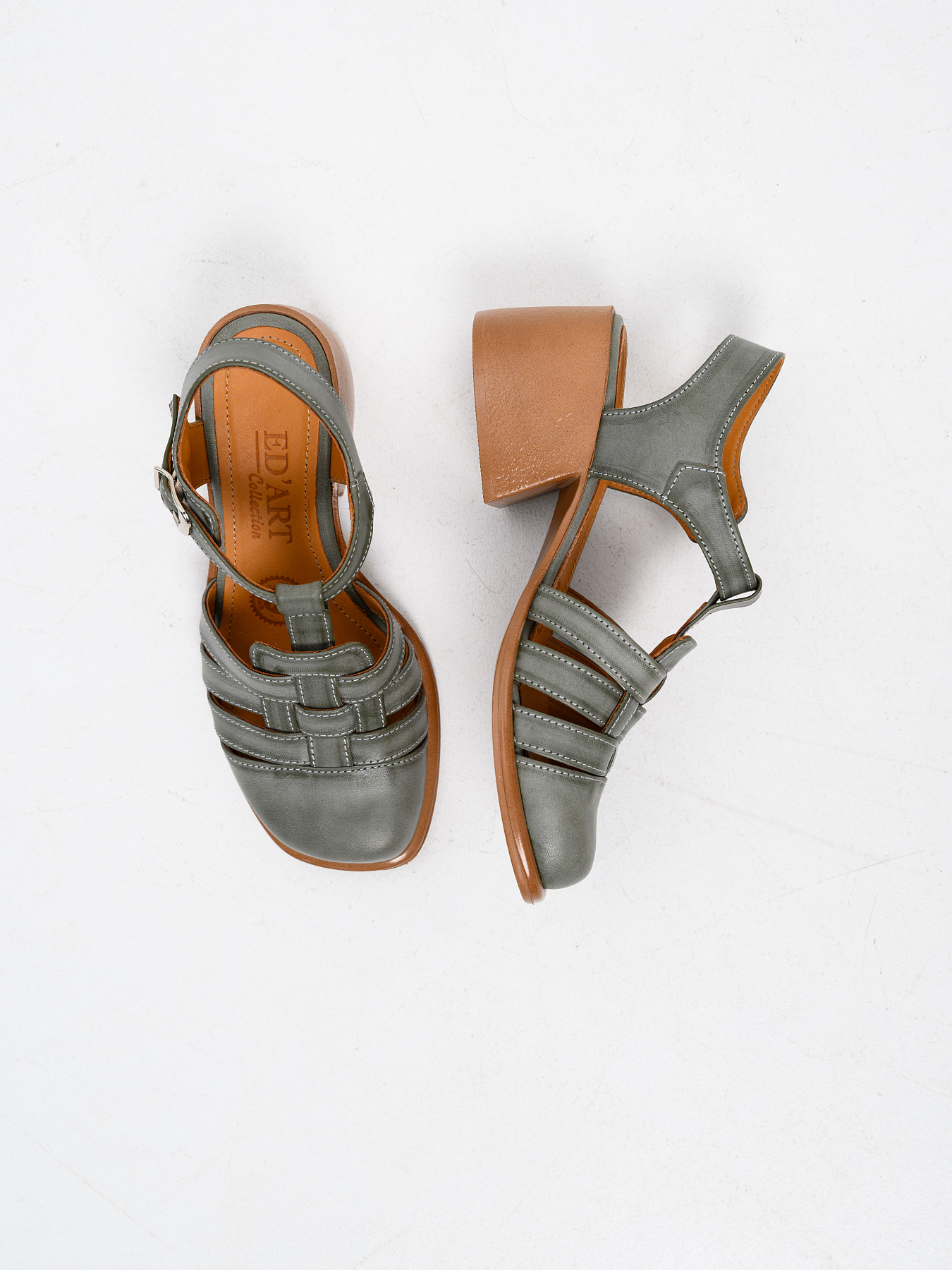 картинка Босоножки ED'ART 5035.23663'bе. Вакса хаки+коричневый от интернет магазина