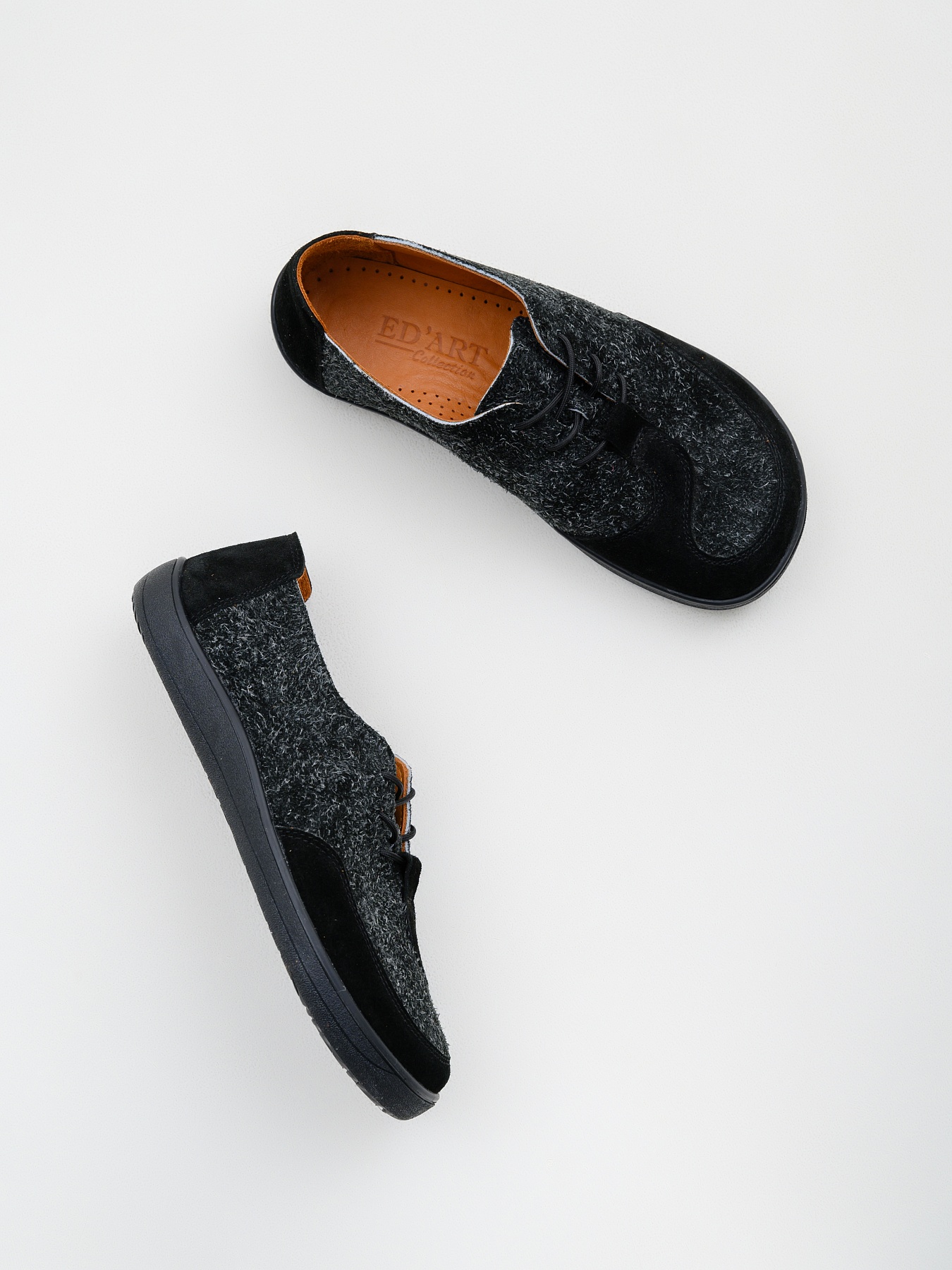 картинка Босоногие туфли ED'ART 188.nata'bl.Черный джангл+черная замша от интернет магазина