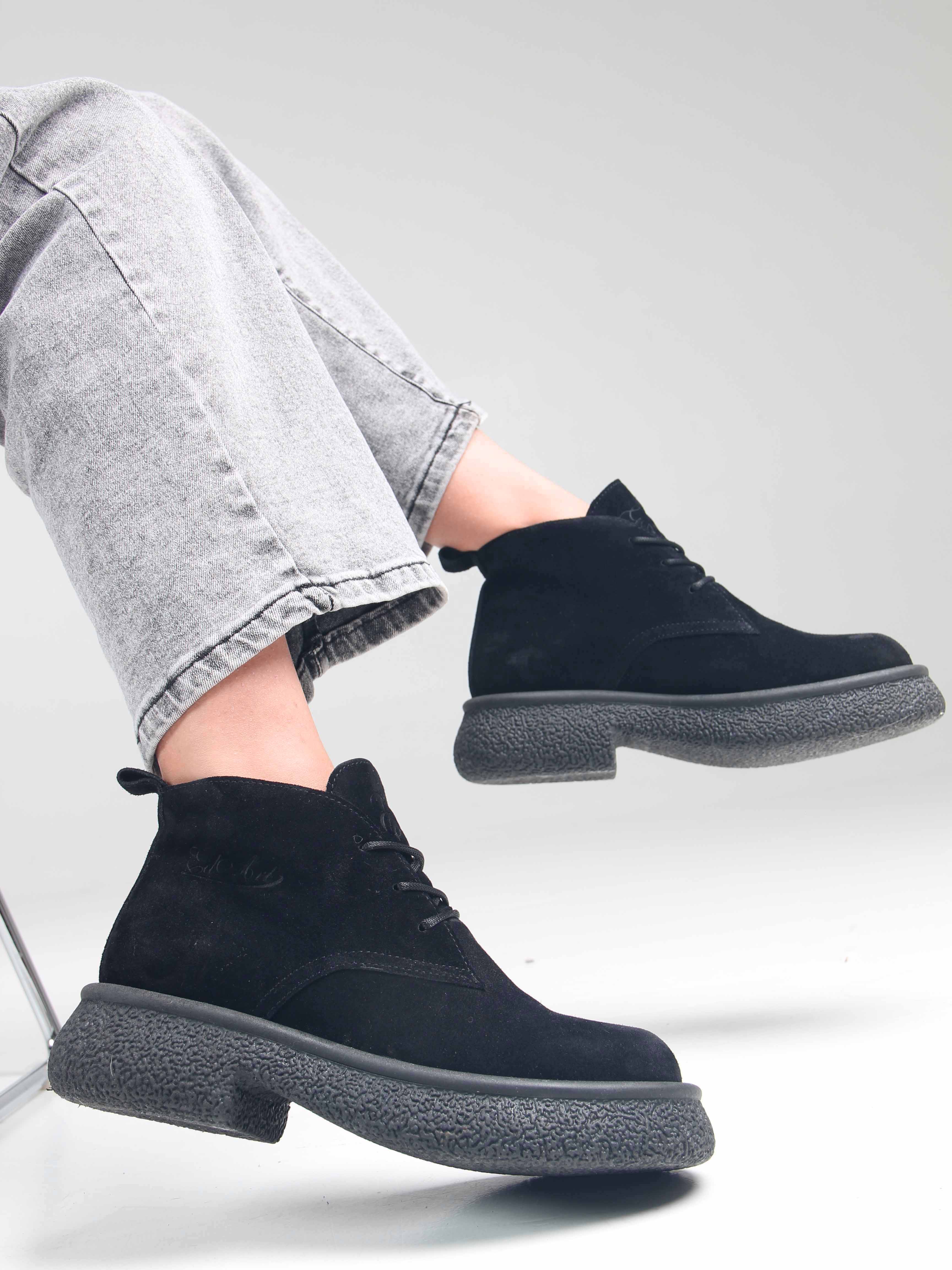 картинка Ботинки ED'ART 308.агата'bl. чёрный замша от интернет магазина