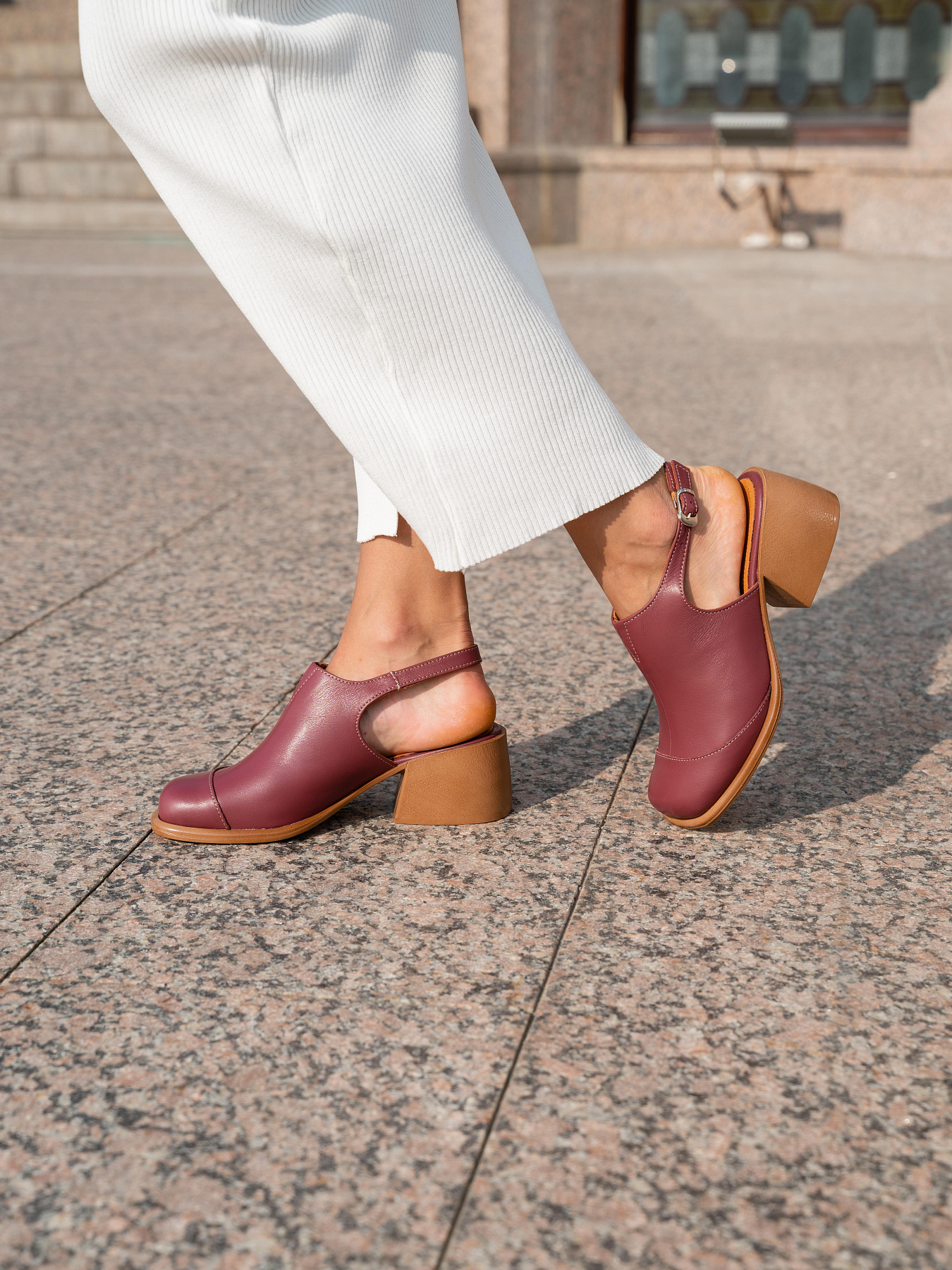 картинка Босоножки ED'ART 5133.23663'be. Гнилая вишня+коричневый от интернет магазина