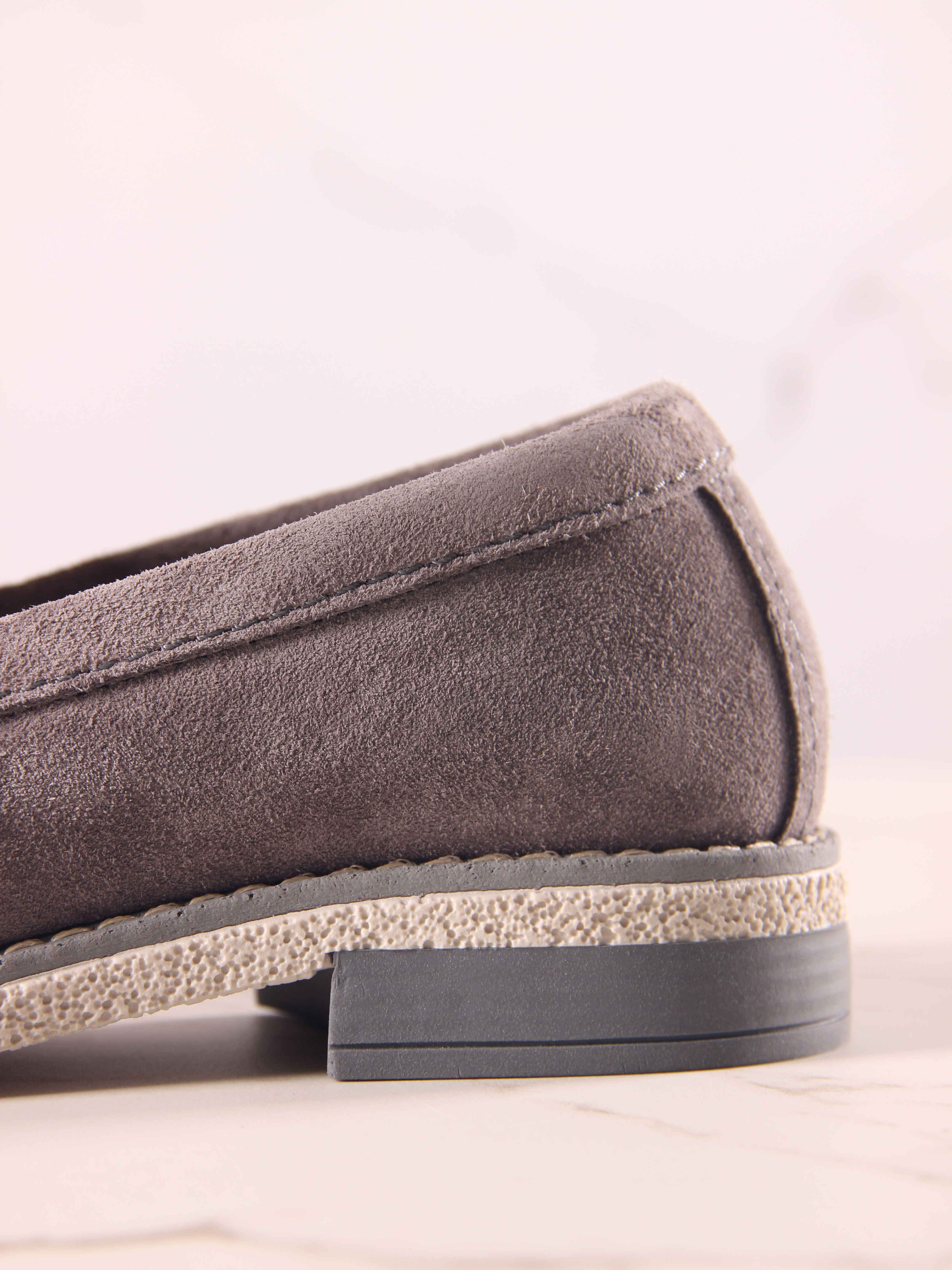 картинка Лоферы ED'ART 176.rose'gr. серый замок замша от интернет магазина