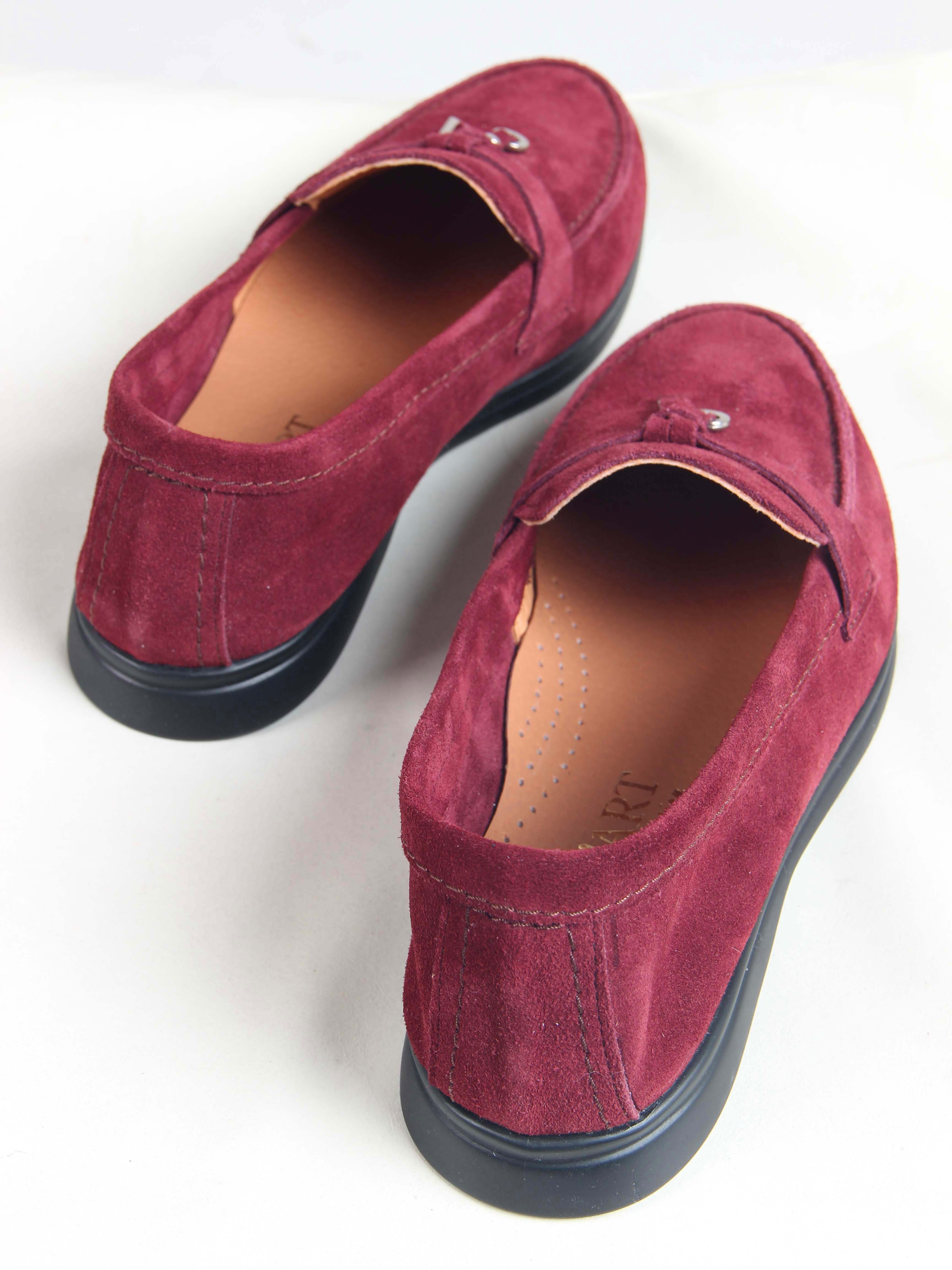 картинка Лоферы туфли ED'ART 170.2614'bl. бордо замша от интернет магазина