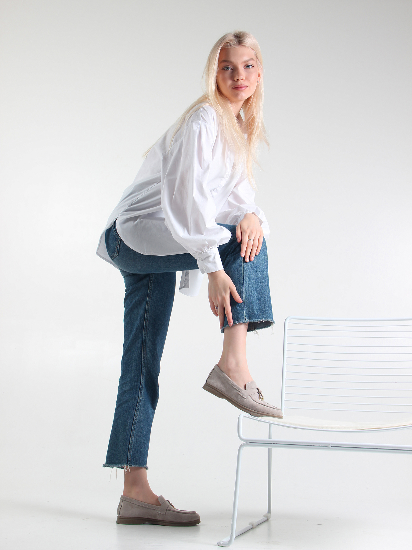 картинка Лоферы лоферы ED'ART 170.2614'be. Каменный замша от интернет магазина