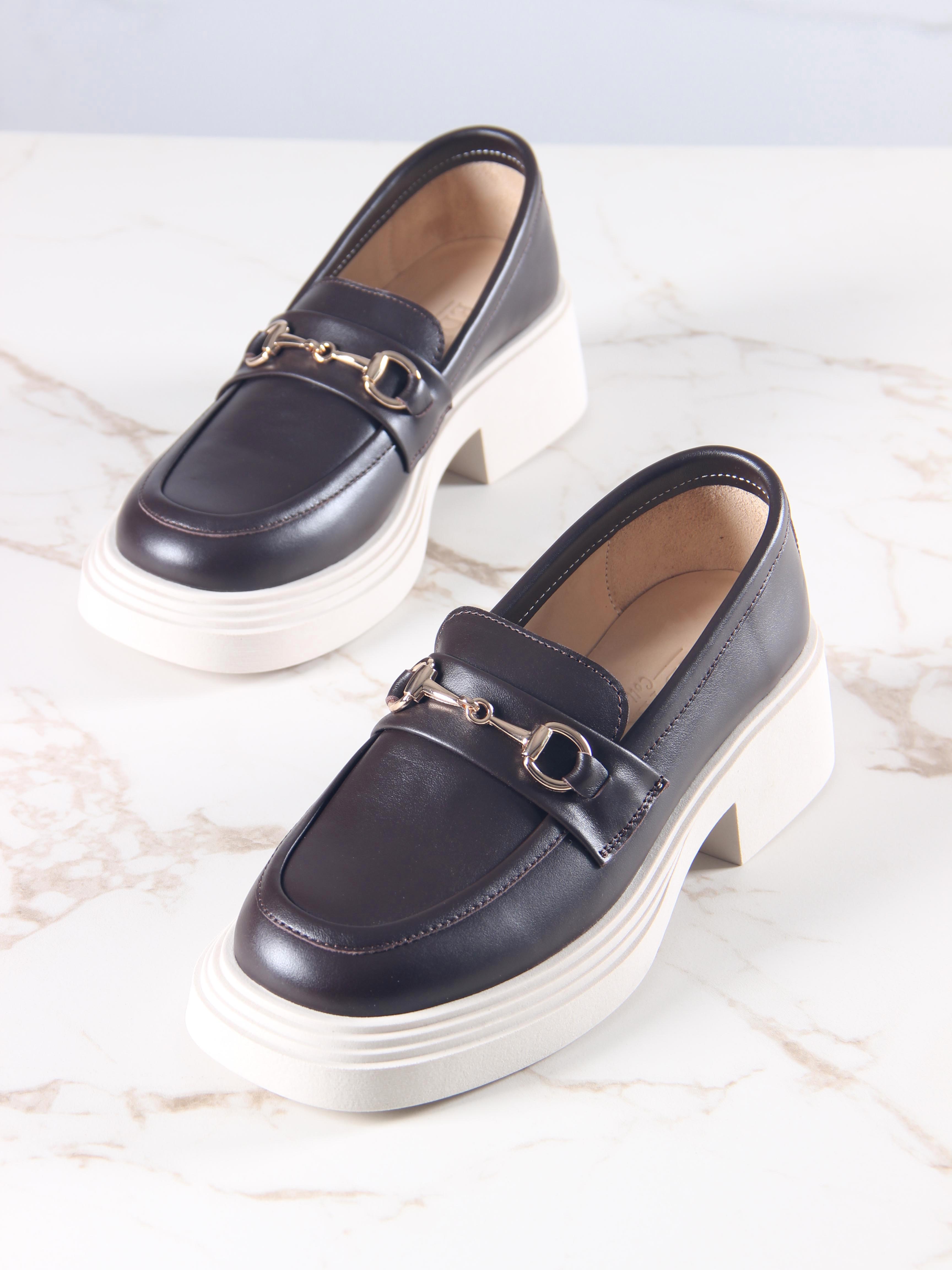 картинка Лоферы туфли ED'ART 173.1453'be. Коричневый Дарк от интернет магазина