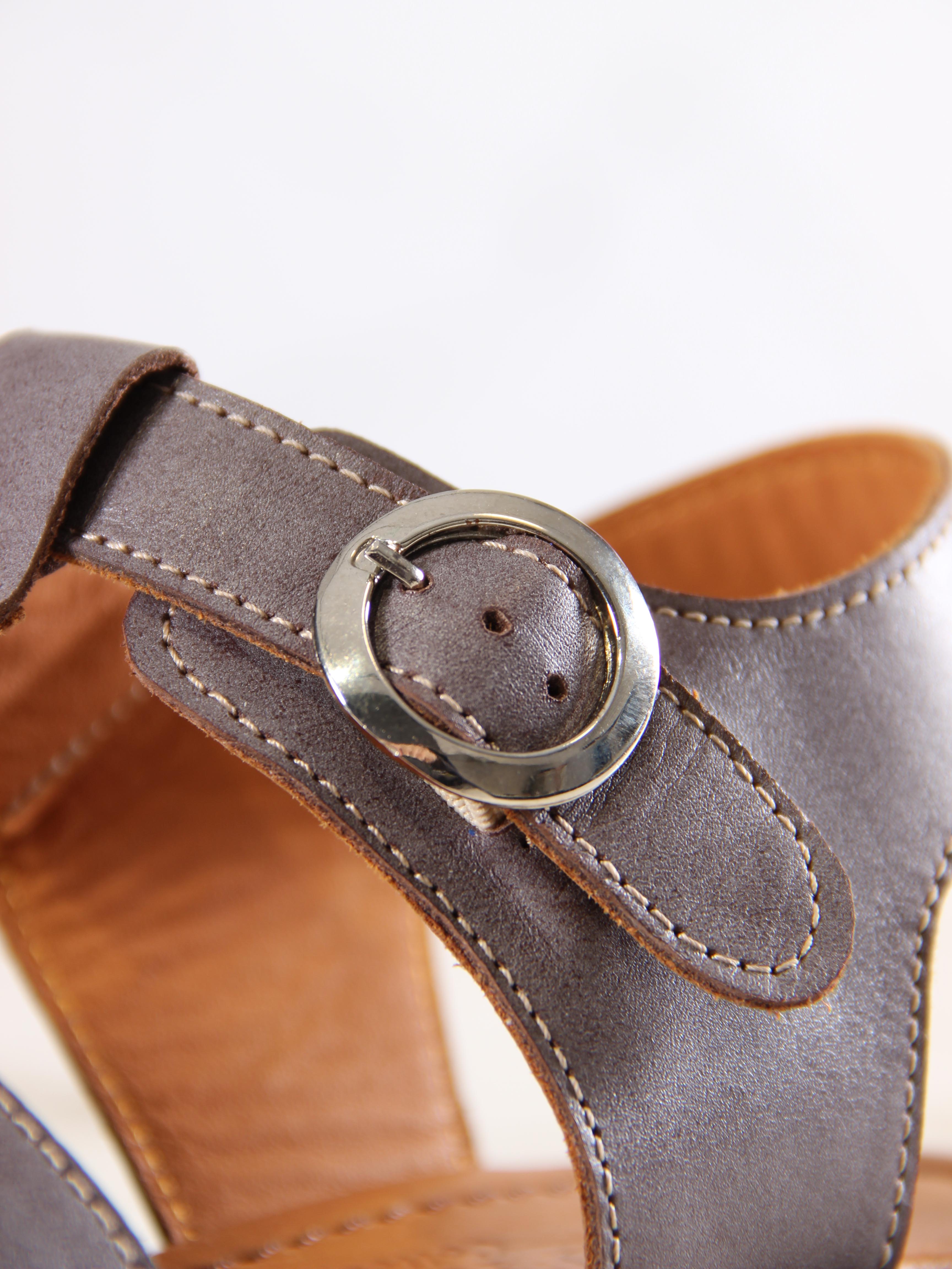 картинка Босоножки ED'ART 1035.подиум178'br.Вакса коричневый от интернет магазина