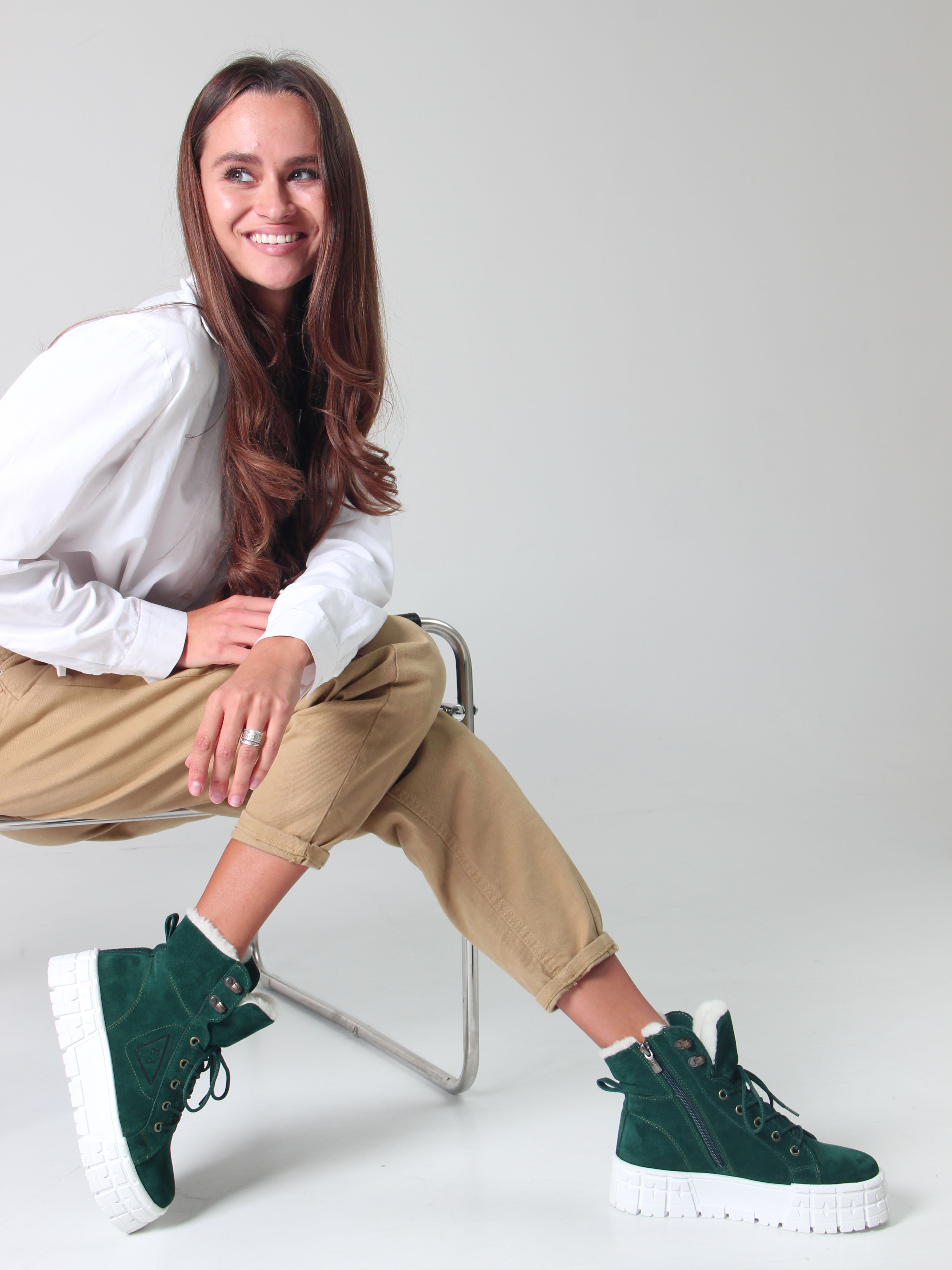 картинка Ботинки ED'ART 216.212131'w. зеленый замша от интернет магазина