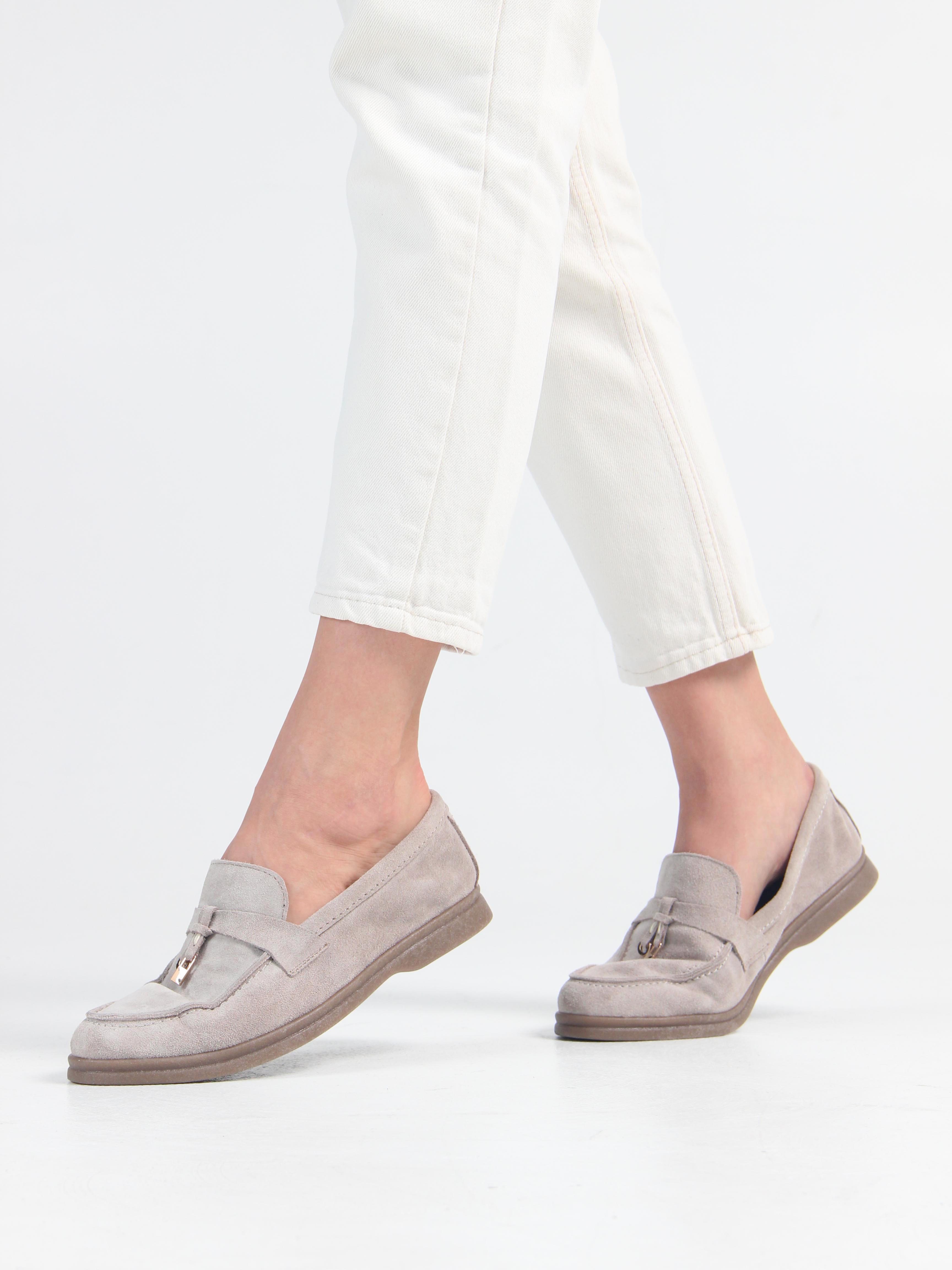 картинка Лоферы лоферы ED'ART 170.2614'be. Каменный замша от интернет магазина