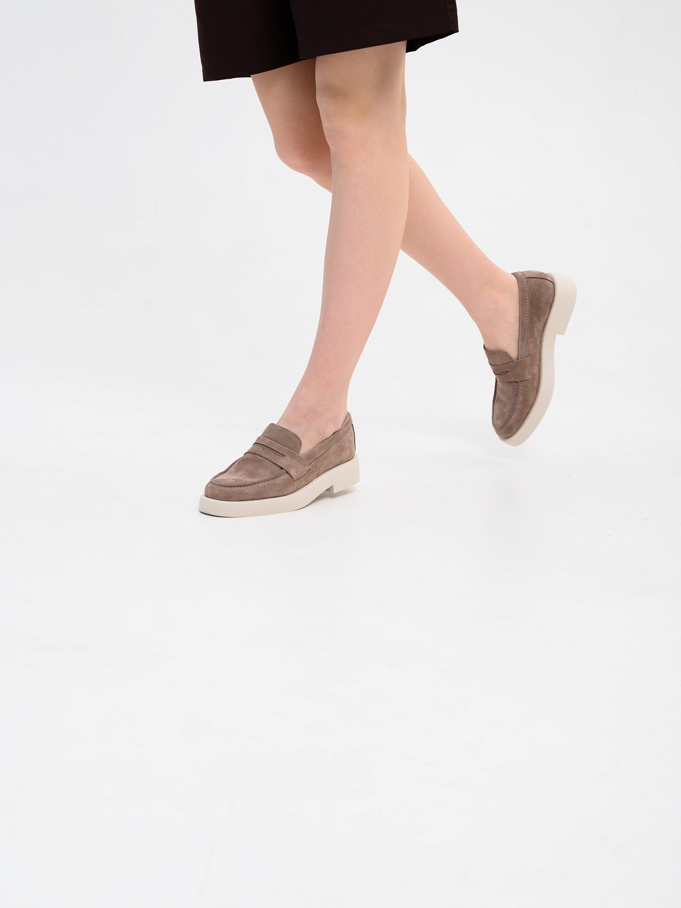 картинка Лоферы туфли ED'ART 176.1593'be. Капучино замша от интернет магазина