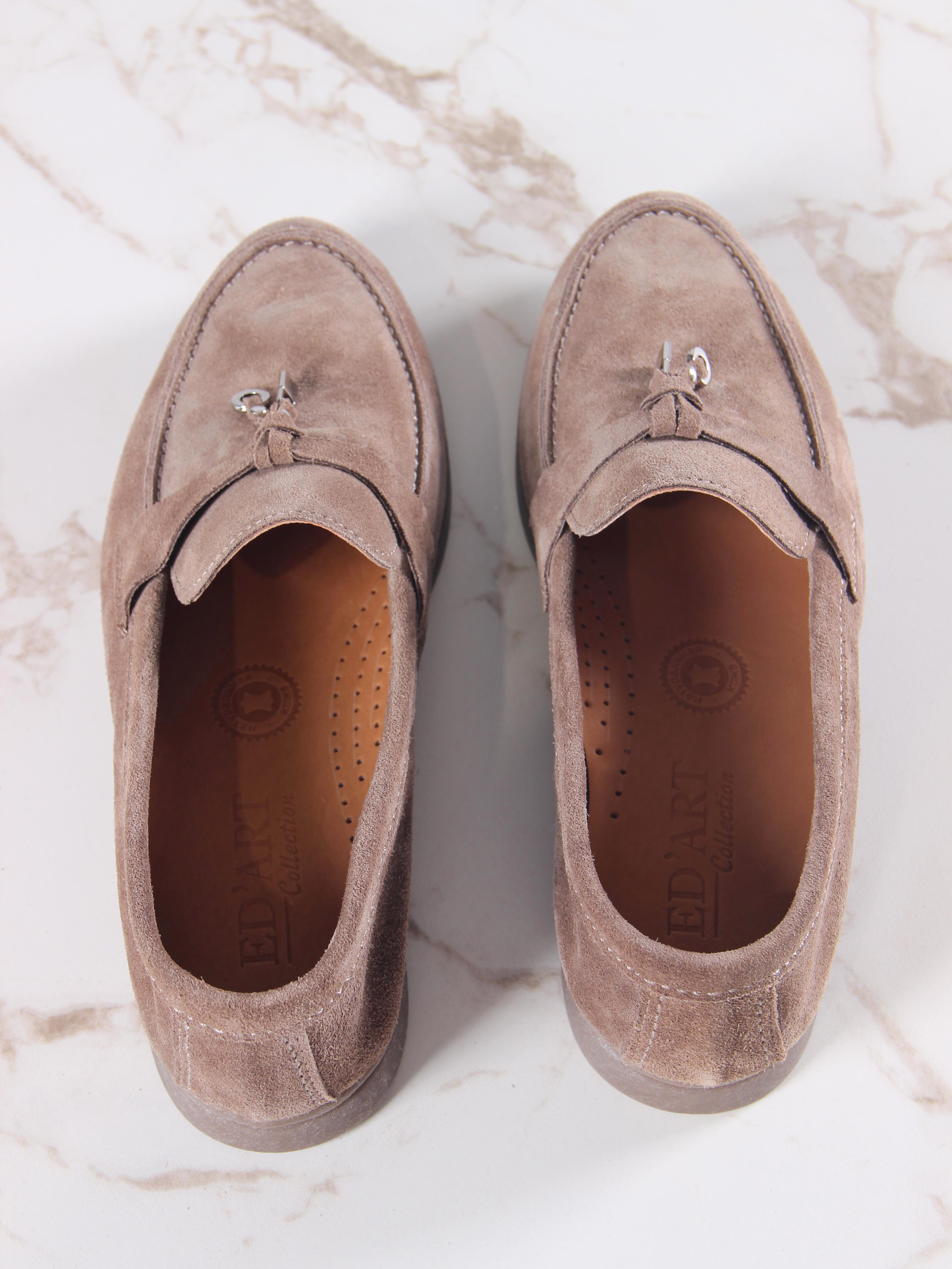 картинка Лоферы туфли ED'ART 170.2614'be. Коричневый капучино от интернет магазина