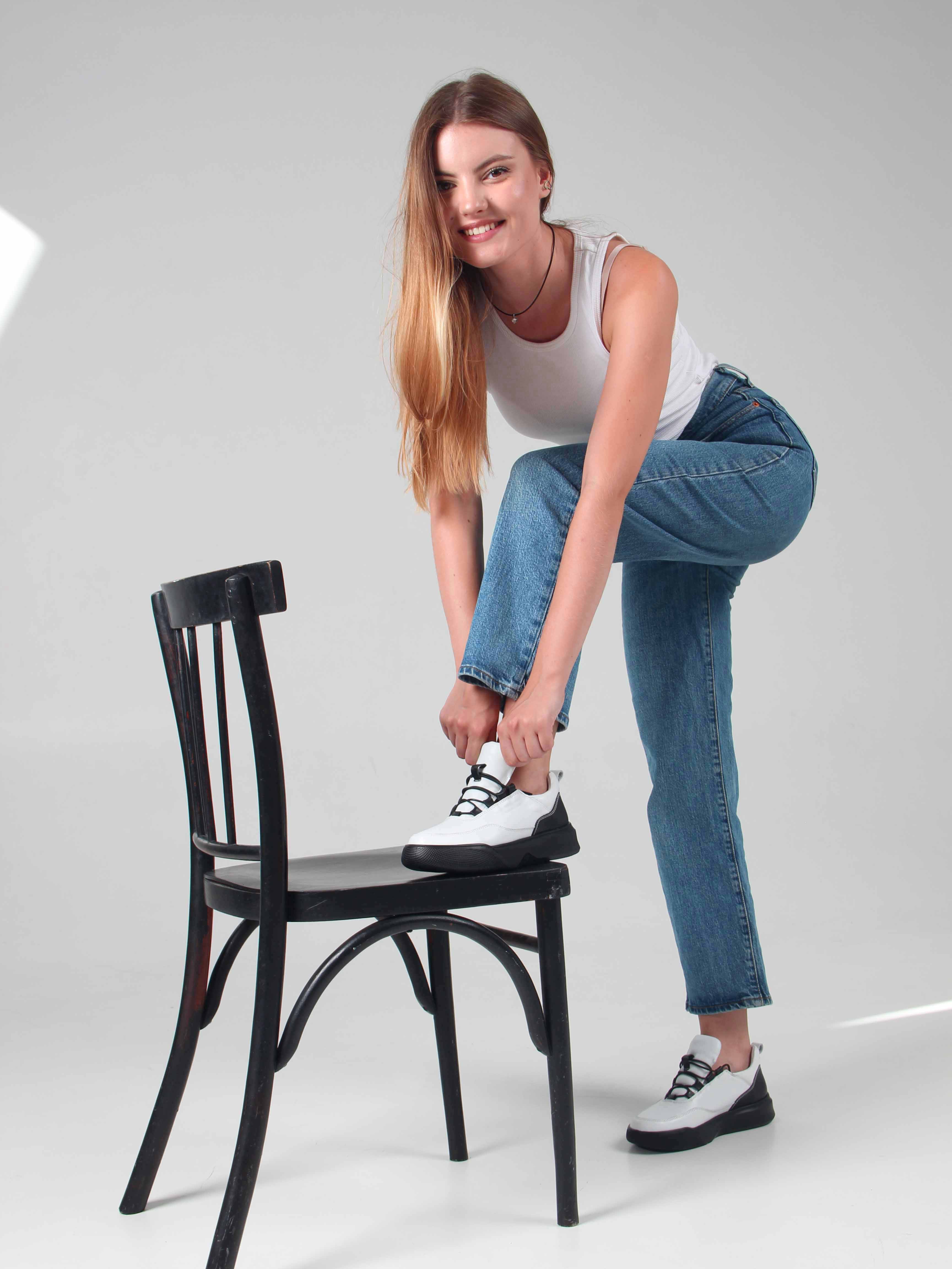 картинка Кроссовки ED'ART 155.2104'bl. Белый черный от интернет магазина