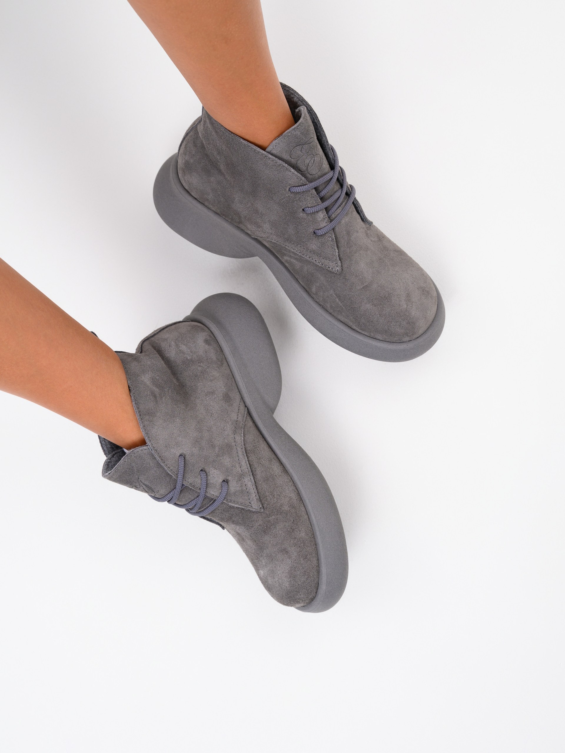 картинка Ботинки  ED'ART 308.927'gr. серый замок замша+серый от интернет магазина