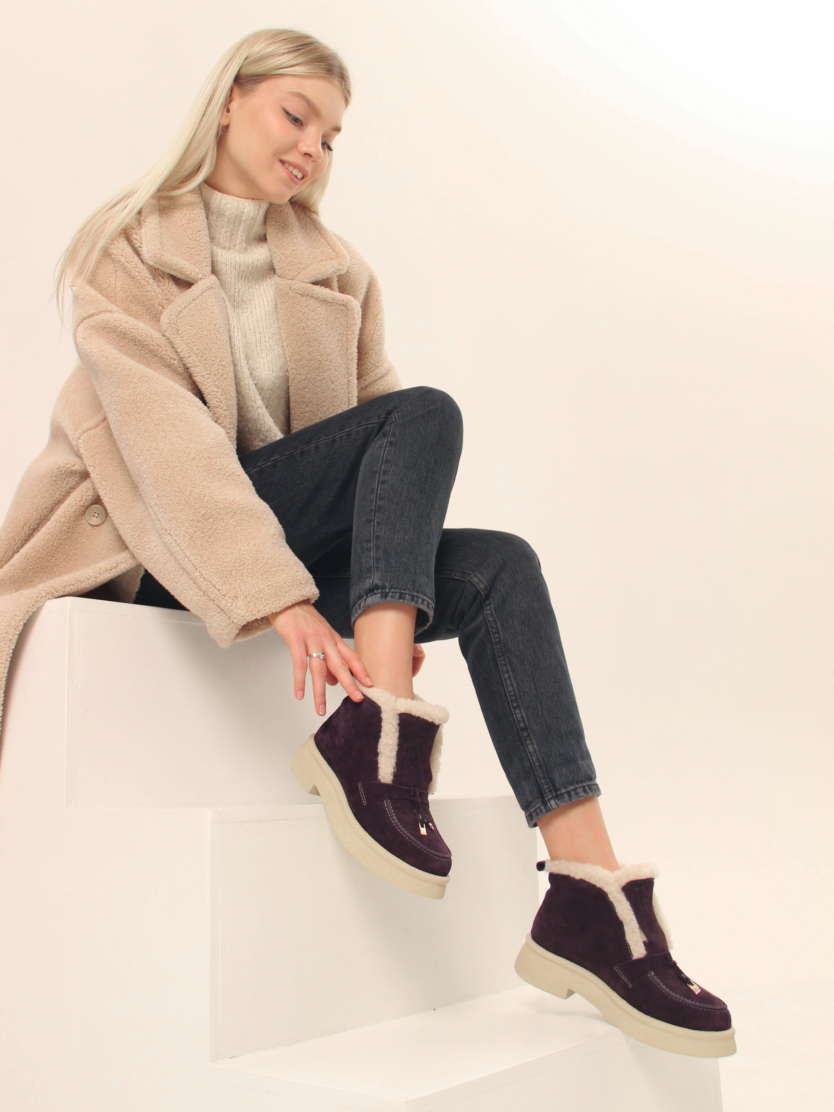 картинка Ботинки ED'ART 307.florida 'be.сливовая замша от интернет магазина